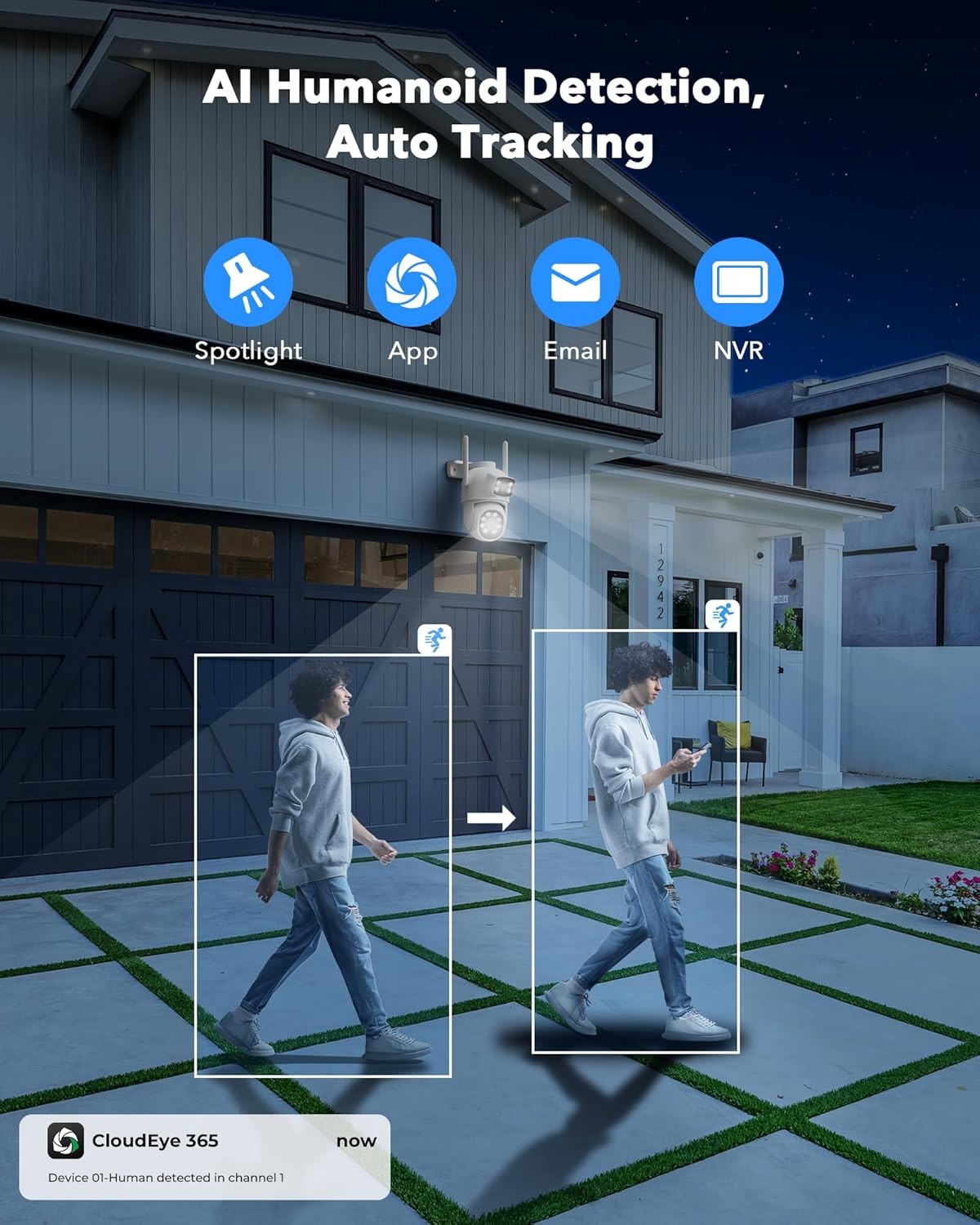 4MP Wireless CCTV Camera Security System Auto Track PTZ WiFi Surveillance Camera
