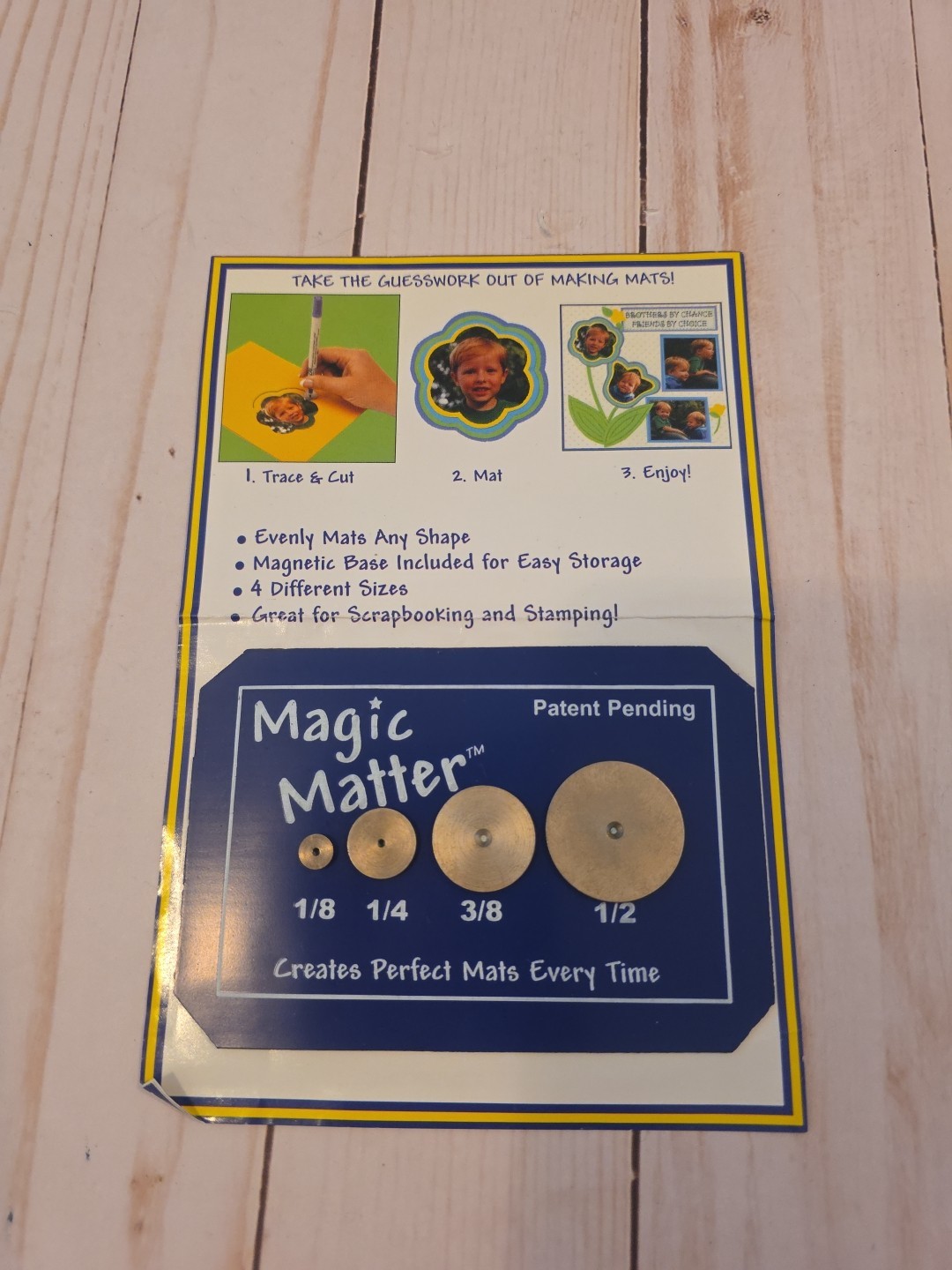 Vintage Puzzle Mates Magic Matter 4 Disk Set Matting Tool Scrapbooking Mat