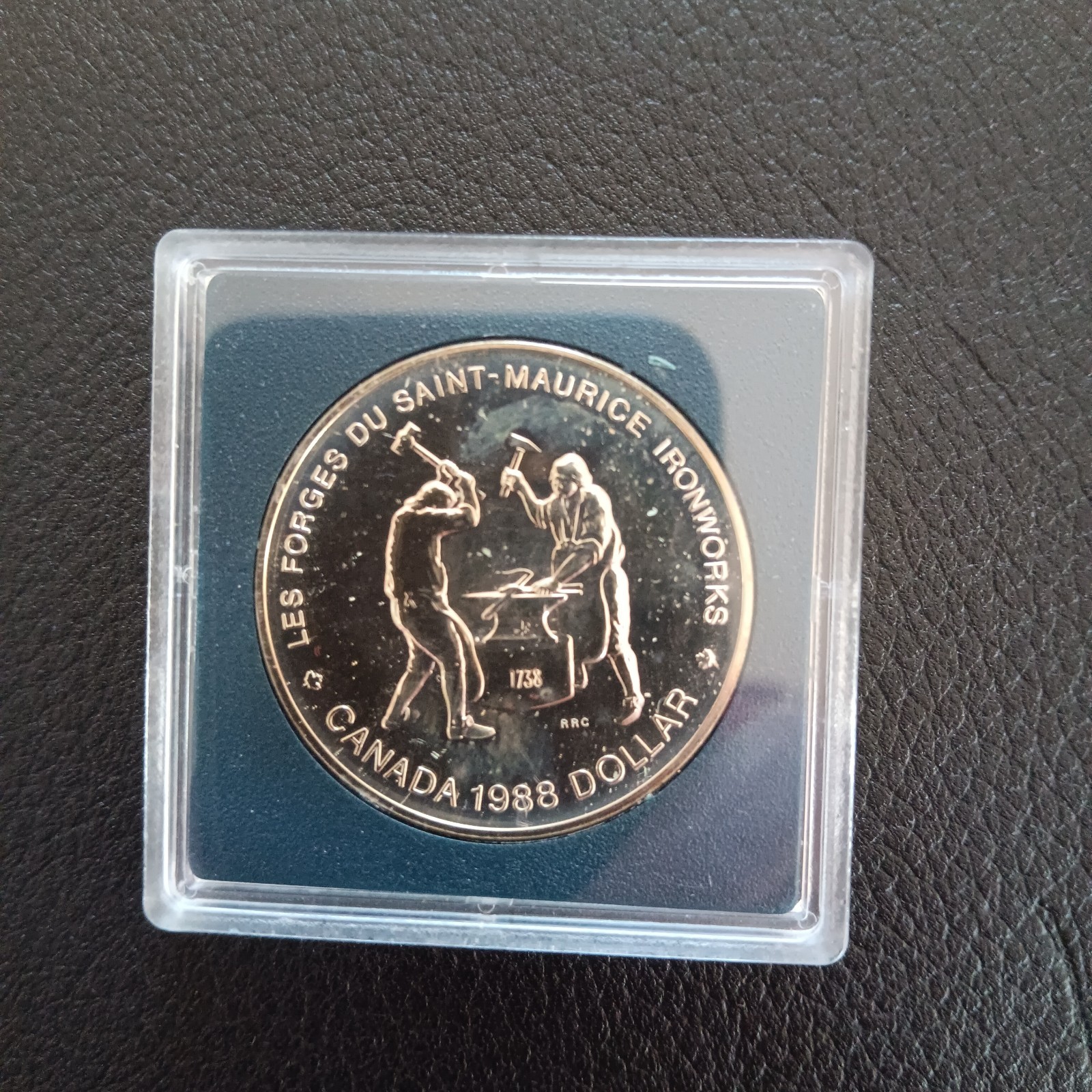 1988 Canadian Saint Maurice Ironworkers 50% Silver Dollar
