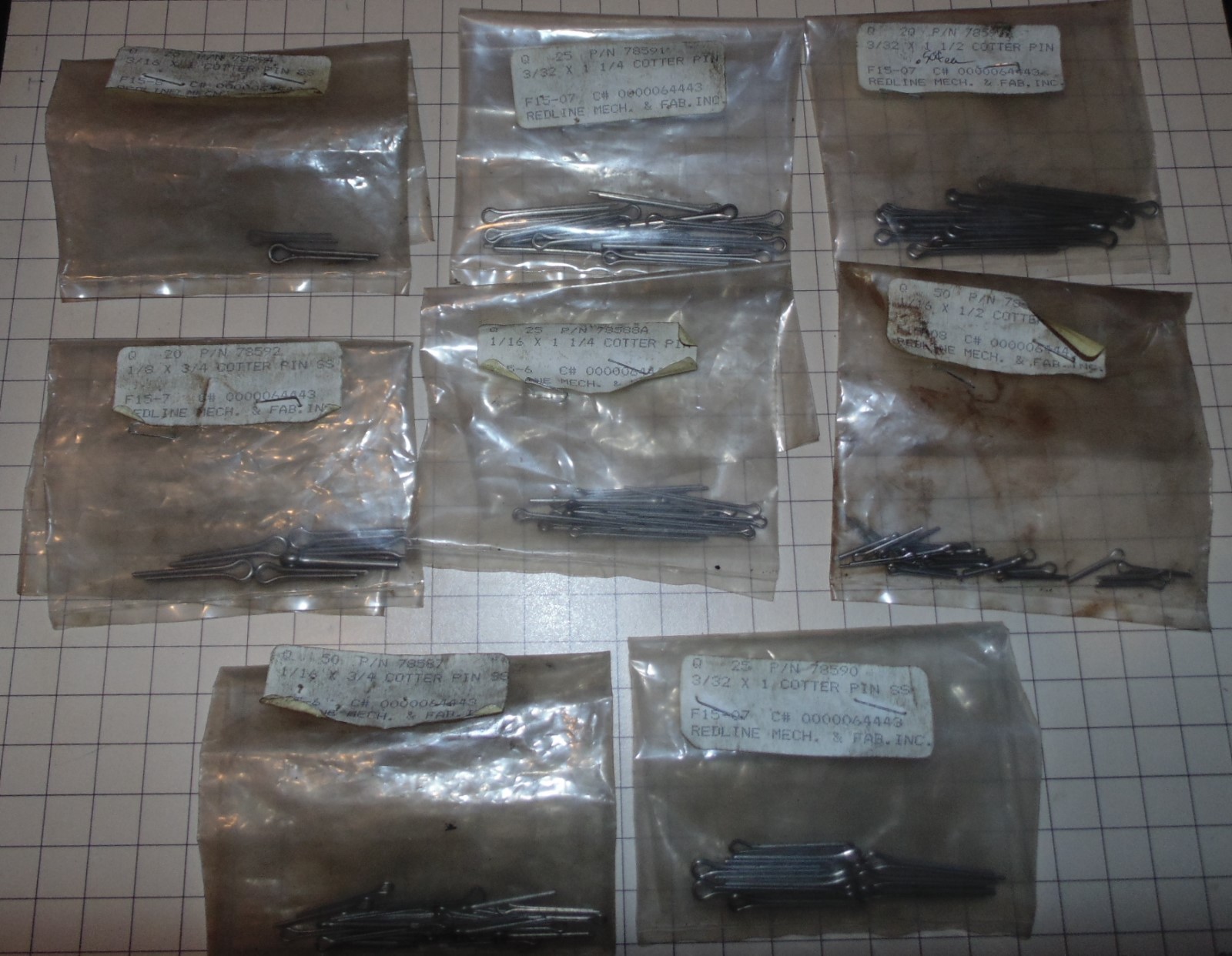 COTTER PIN LOT 100+ SIZES "FREE SHIP"