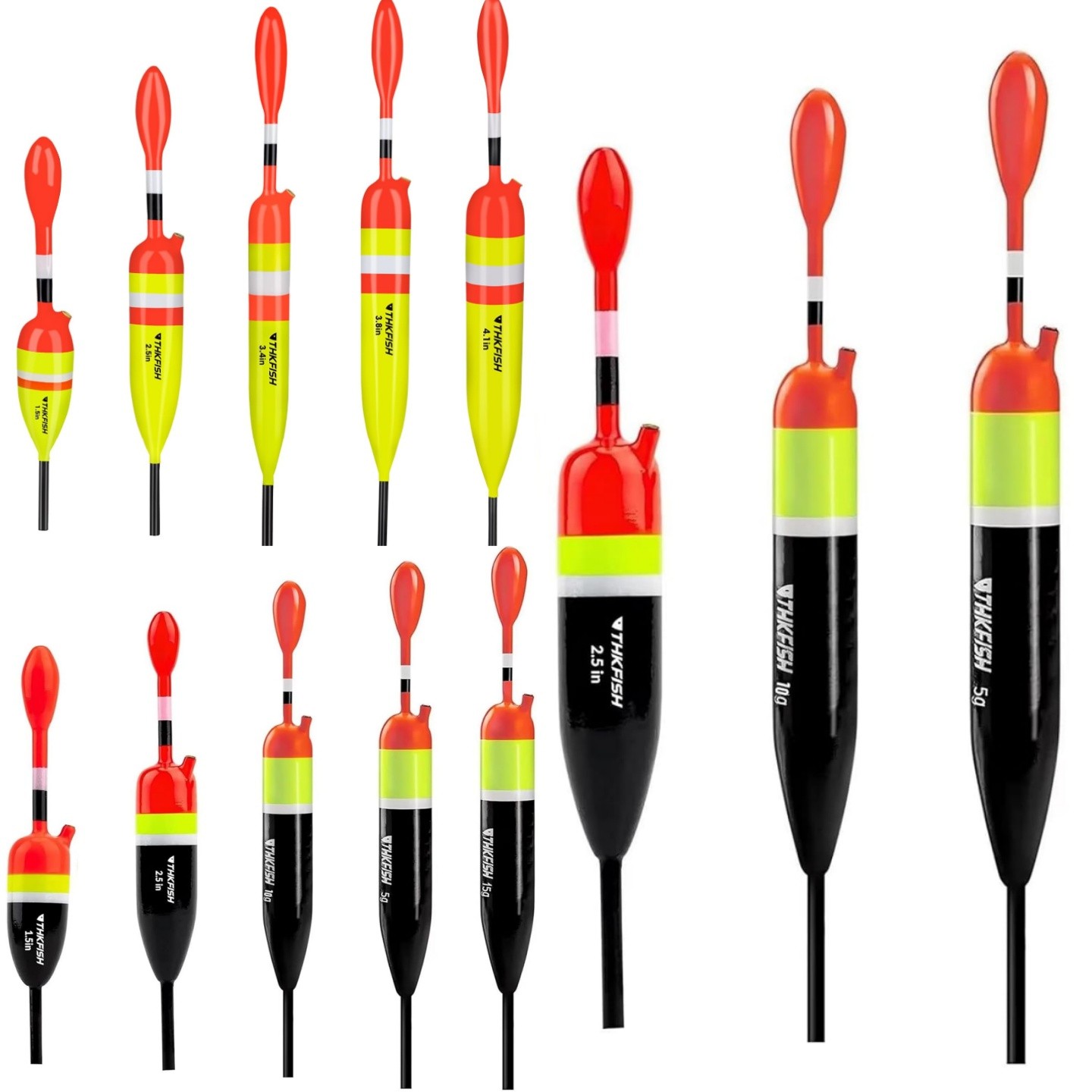 THKFISH 5Pcs Fishing Bobbers Fishing Floats Slip Bobbers Fishing Balsa Floats