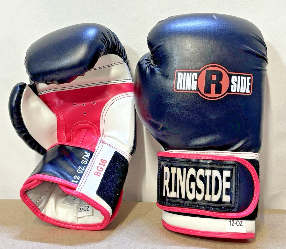 Ringside 12 Ounce Small/Medium BG16 Pink Black White Boxing Gloves