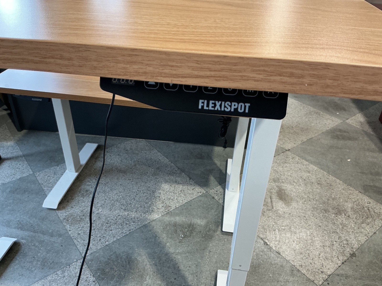 48”Wx30”D electric height Adjustable table by Flexispot Neutral top & White base