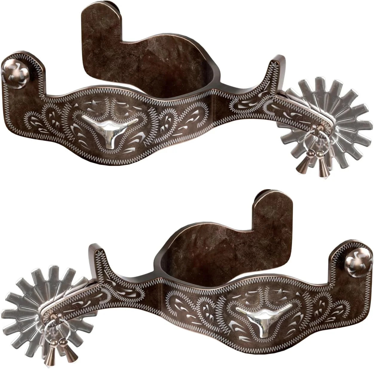 Western Cowboy Spurs, 1 Pair Horse Spurs with Rowels, Antique Horse Boot Spurs w