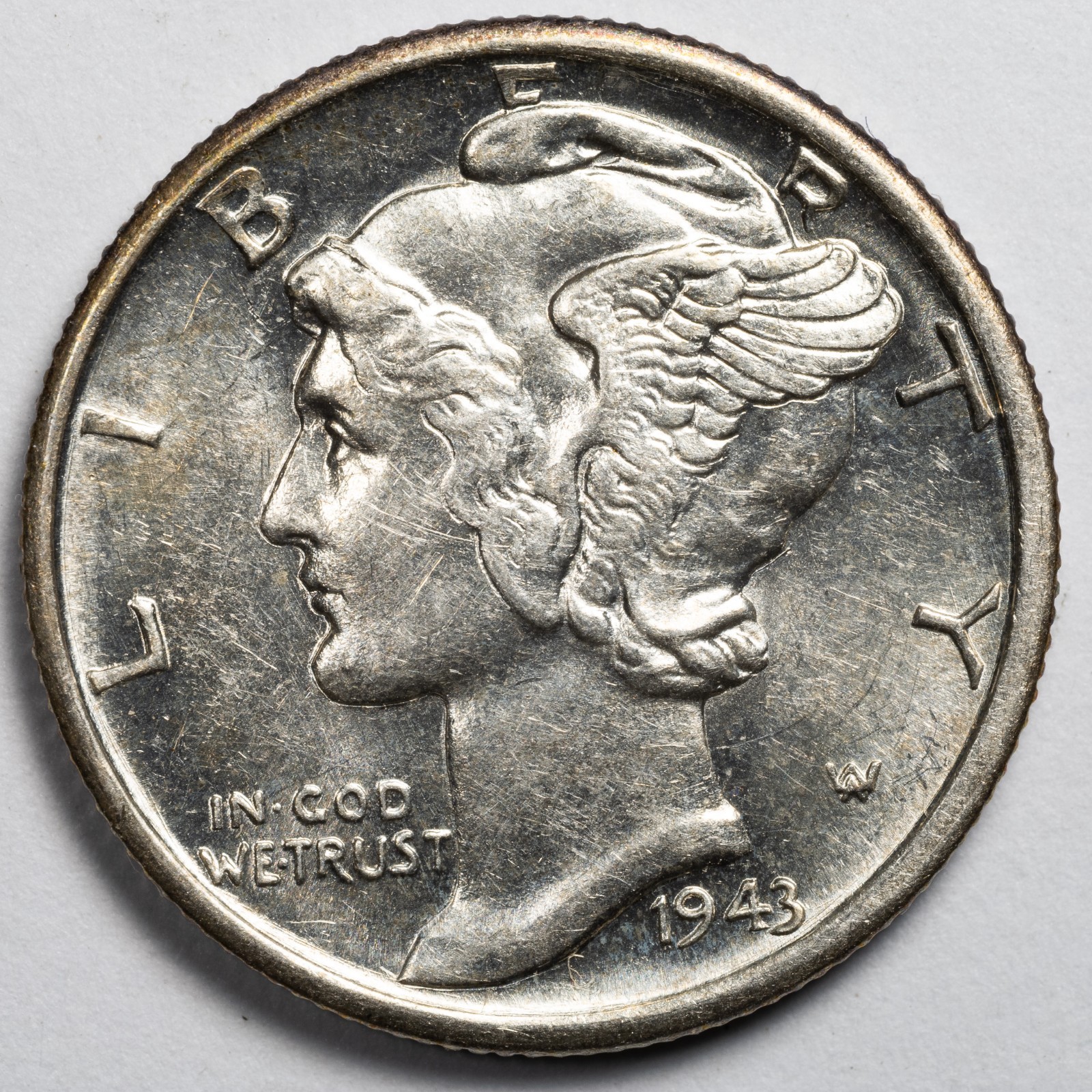 1943-P Mercury Dime Almost Uncirculated (AU)