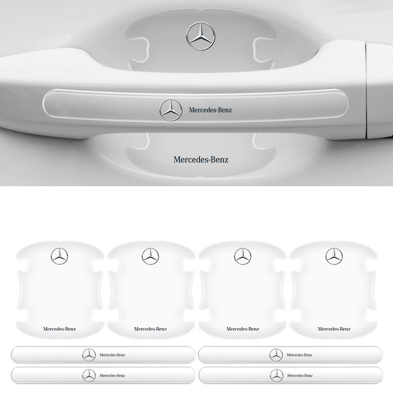 8PCS Car Door Handle Bowl Film Sticker Protector Accessories for Mercedes Benz