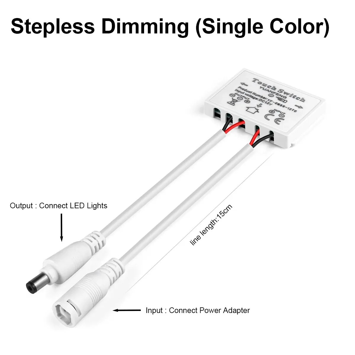 12V LED Dimmer Switch Capacitive Brightness Adjustable Touch Sensor Switch for B
