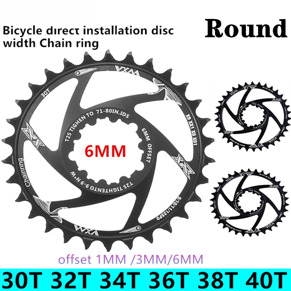 Offset 1/3/6mm 30T/32T/34T/36T/38T/40T MTB Bicycle Crankset Wide Narrow Sprocket