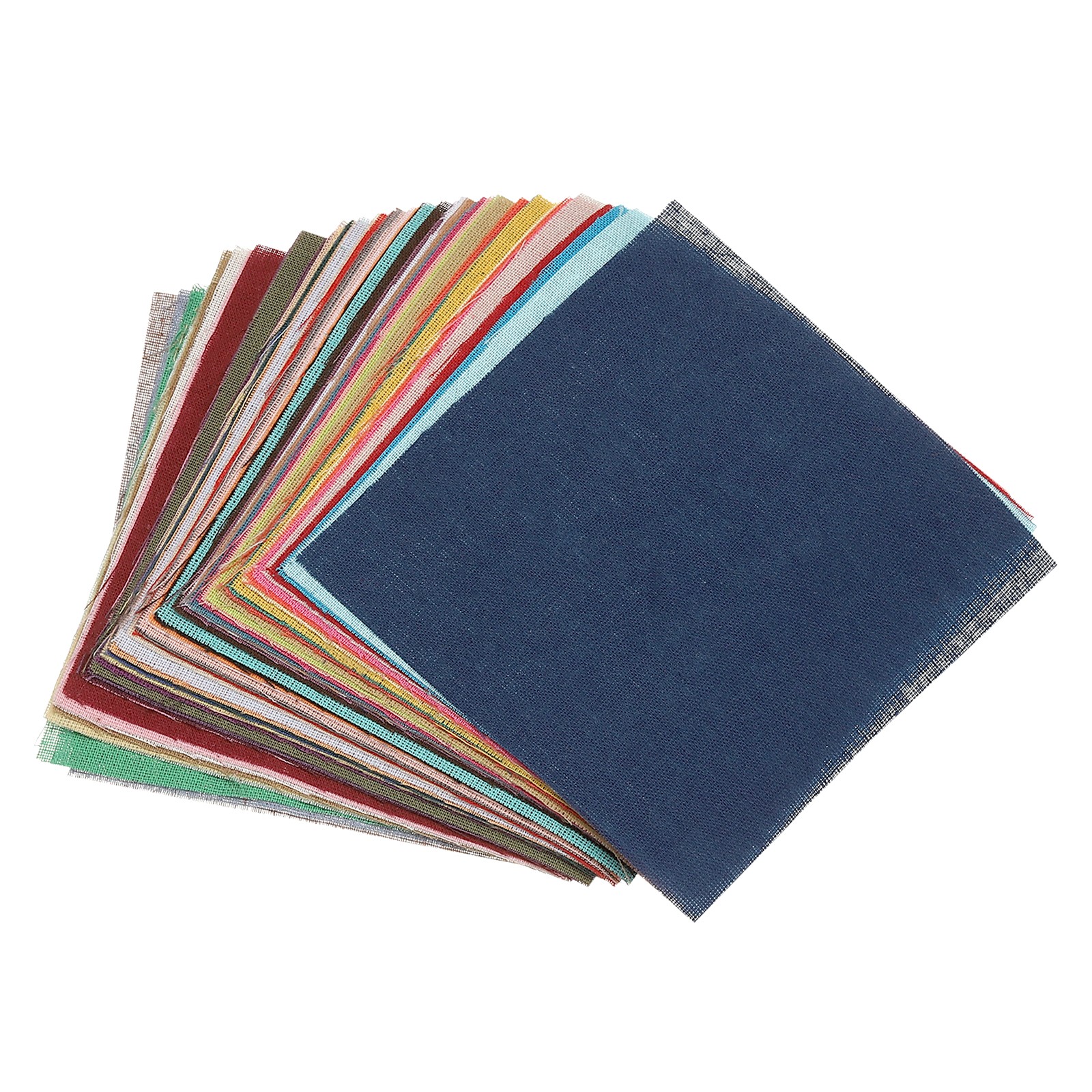 50Pcs 4" x 4" Solid Color Cotton Fabric Bundles Precut Fabric Square, 50 Colors