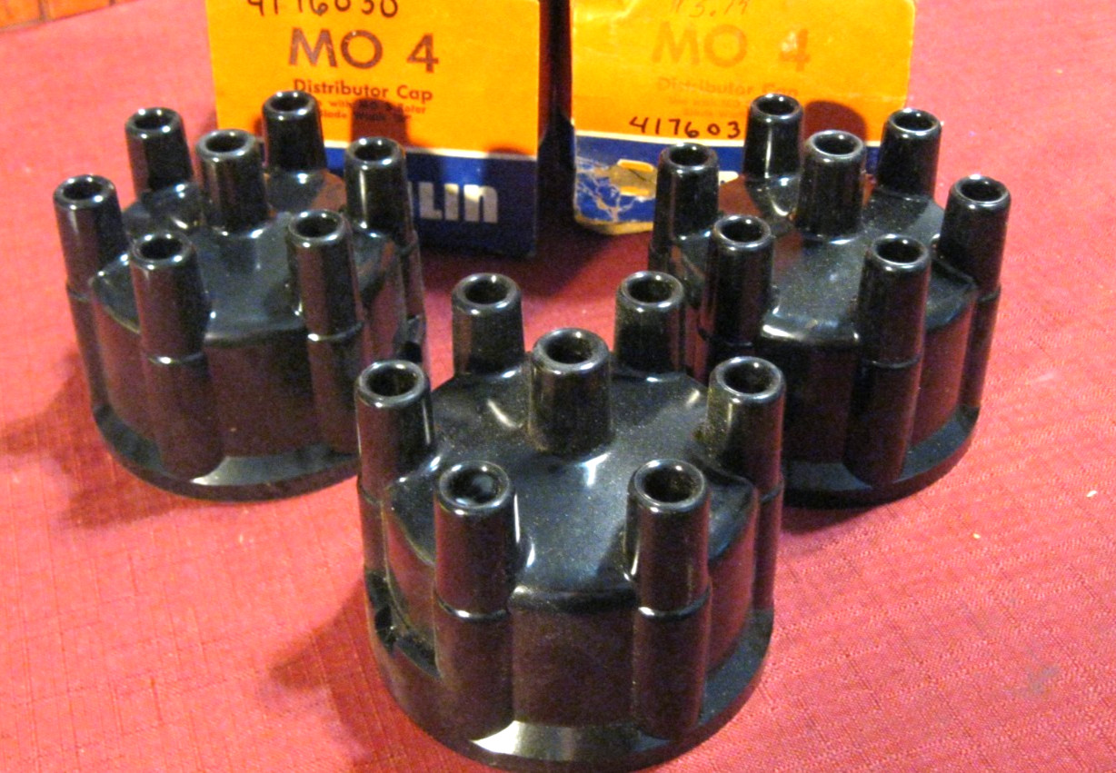 New 1975-1977 AMC, 1961-1983 Mopar, 6 cylinder distributor cap lot, copper!