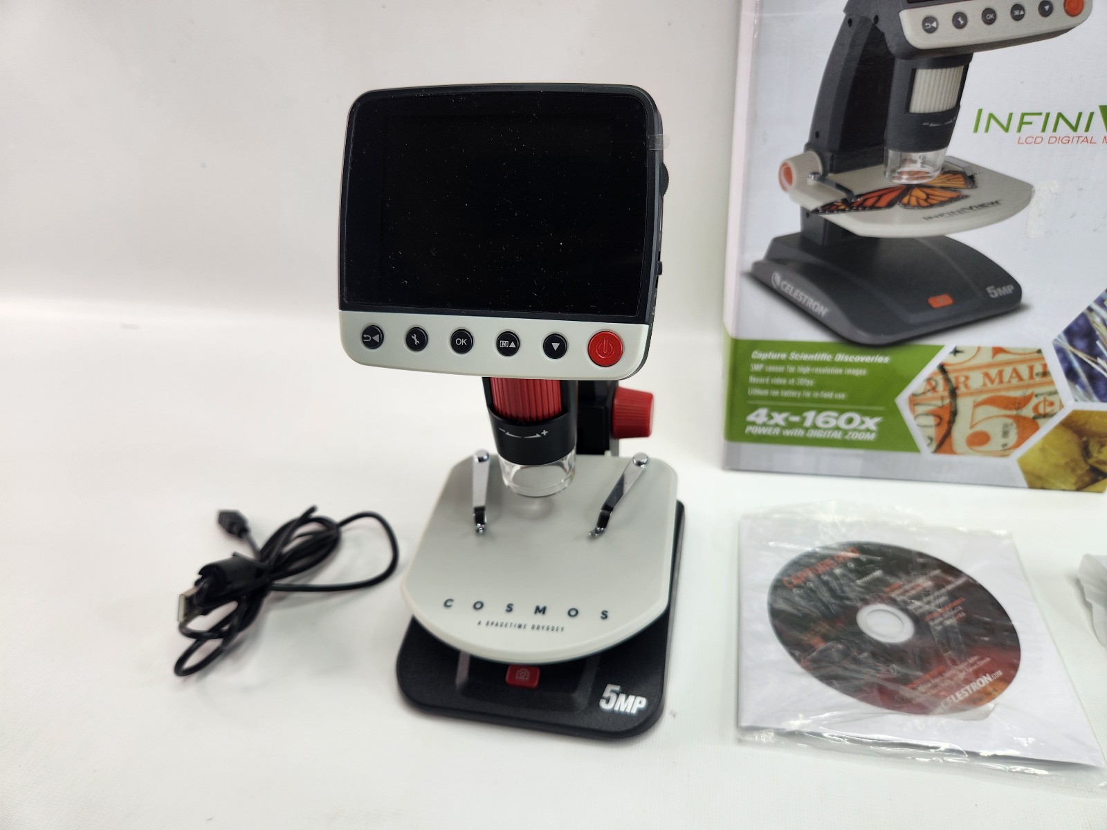 As is - Broken Celestron Cosmos 5 MP InfiniView LCD Digital Microscope 44362