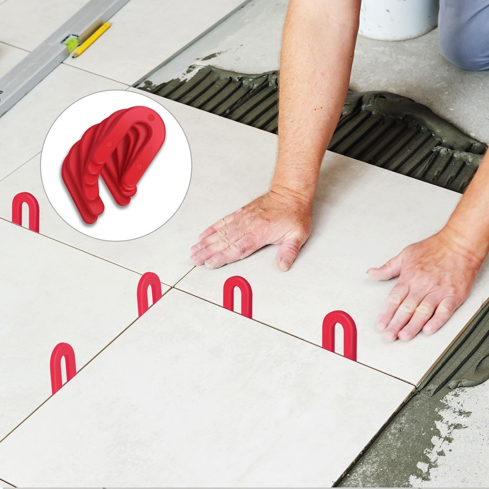 1/8 Inch Plastic Horseshoe Shims U Tile Spacers, Tile Leveling System Tile Sp...