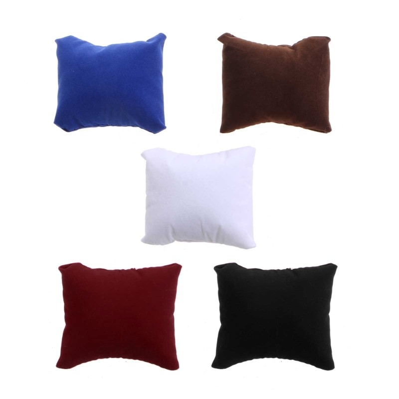 Velvet Pillow Cushion Bracelet Watch Jewelry Display Holder Showcase Organizer