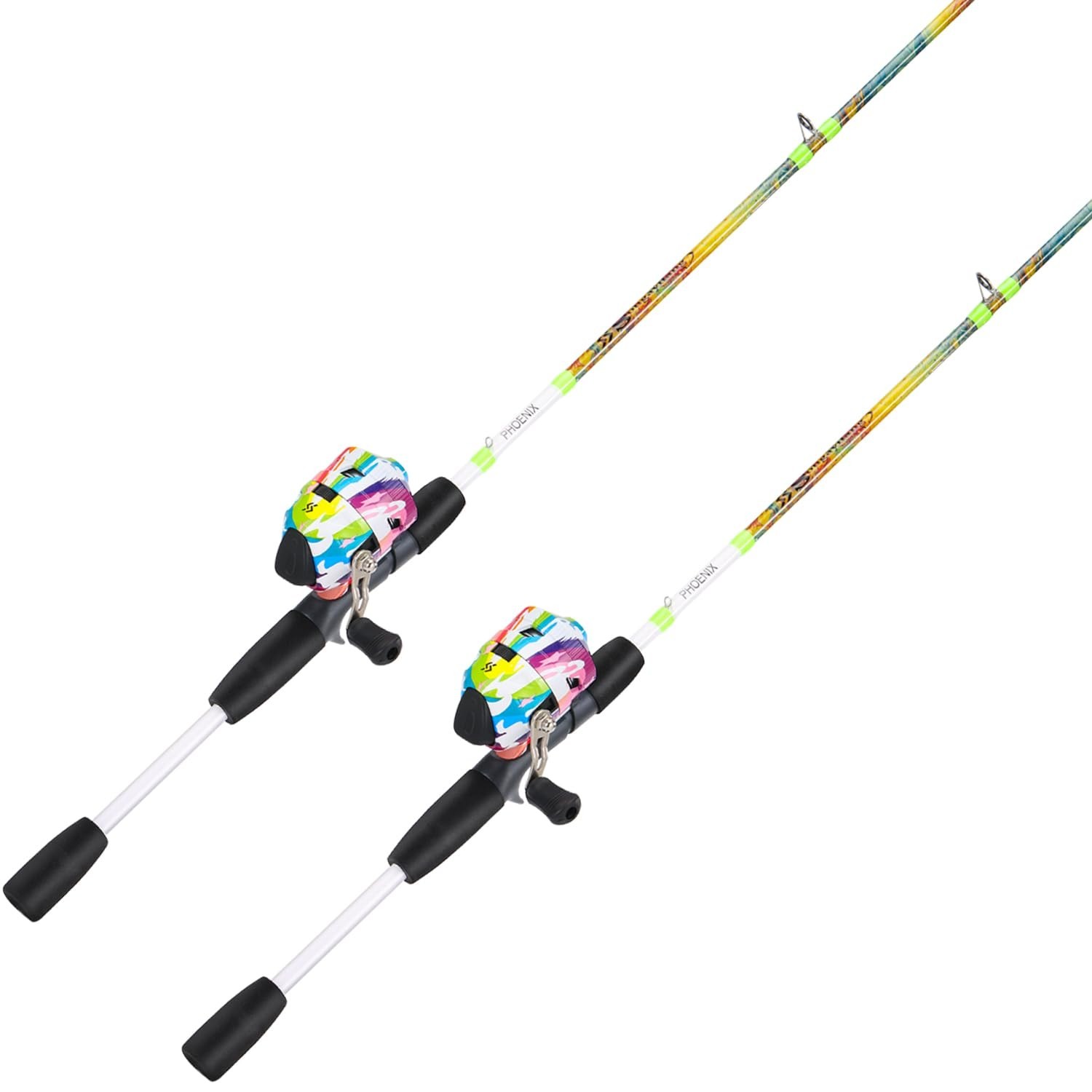 Sougayilang Spincast Reel Fishing Rod Combos,5'6" 2-Piece Fiberglass Rods wit...