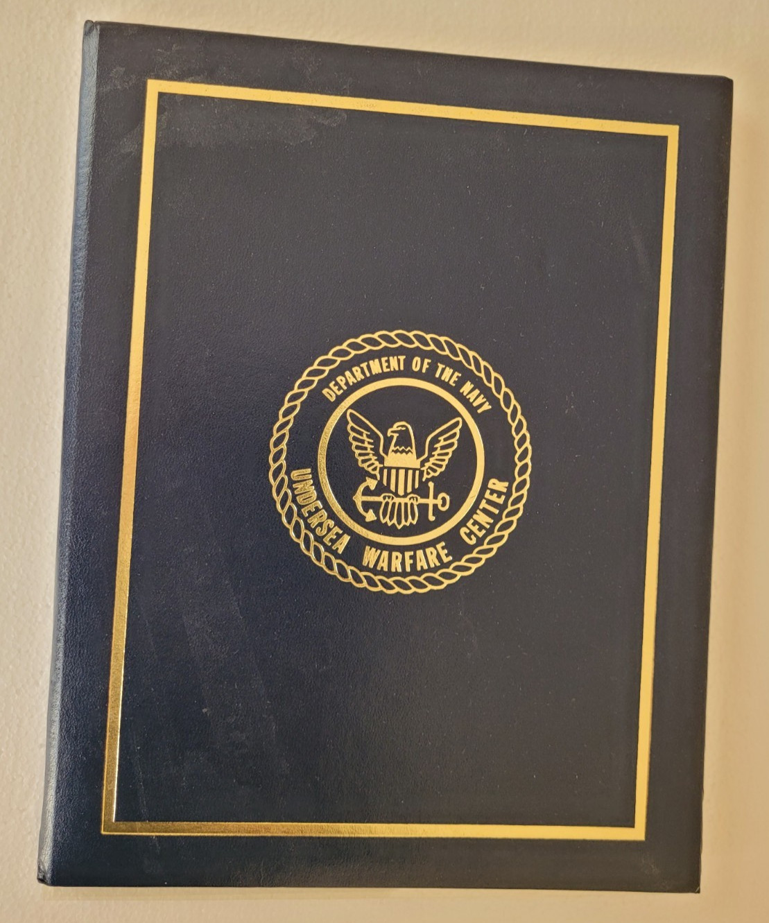 Award folder folio US Navy, Undersea Warfare Center - for award letters, diploma