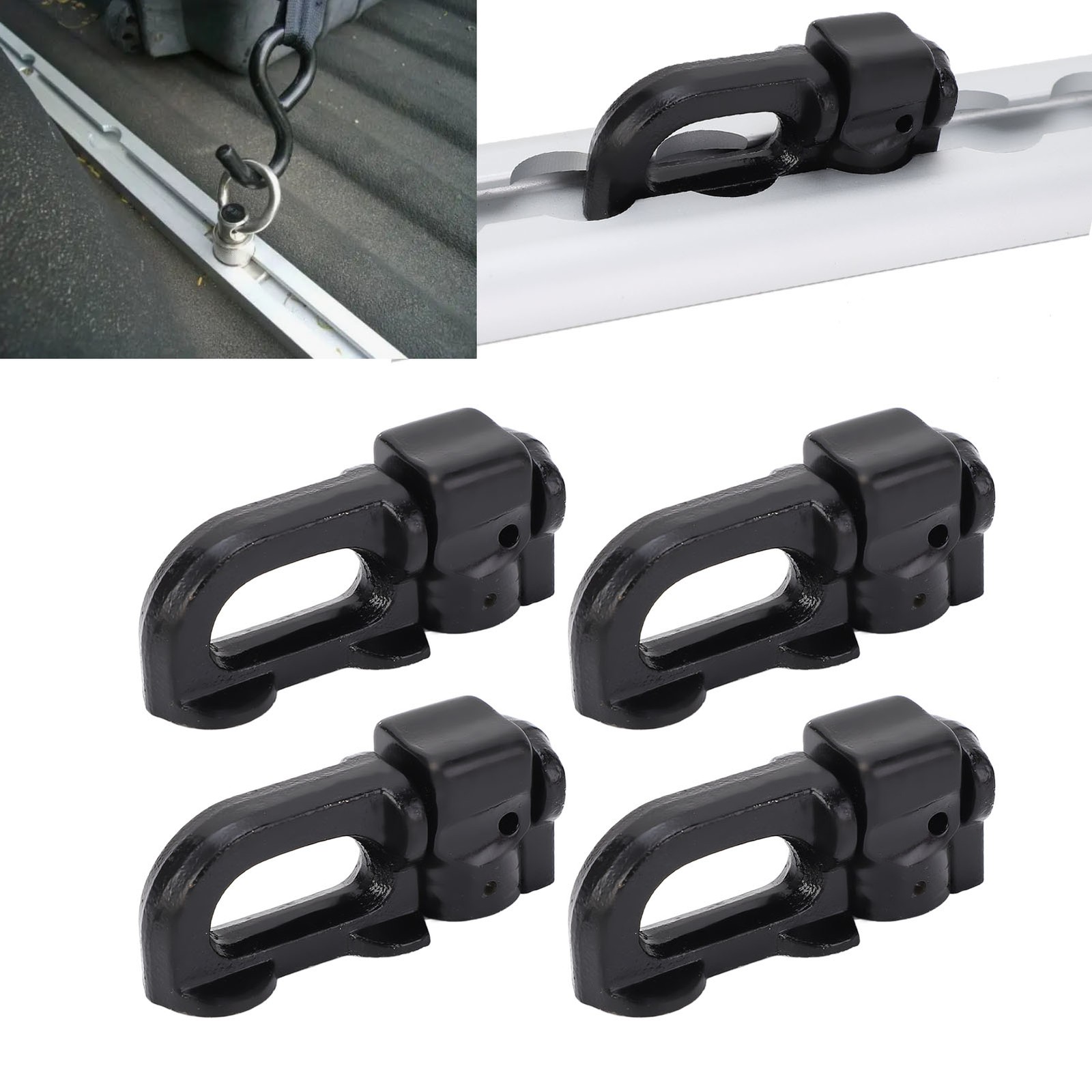 ˜4Pcs L Track Double Stud Tie Down Fitting Carbon Steel L Track Rail Double Stud