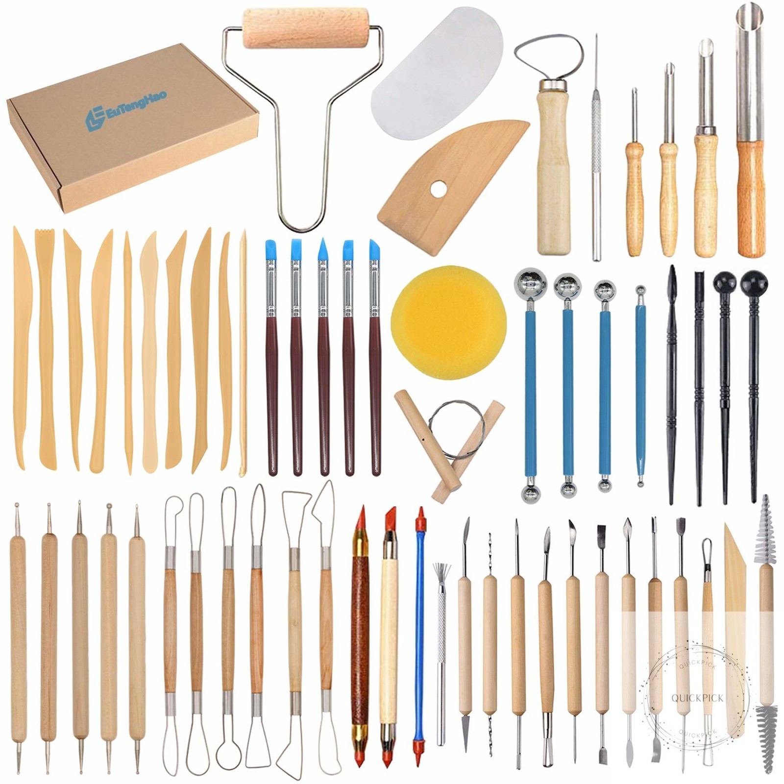 61Pcs Ceramic Clay Tools Kit Pottery Tools Clay Sculpting Shapers Carving Tool