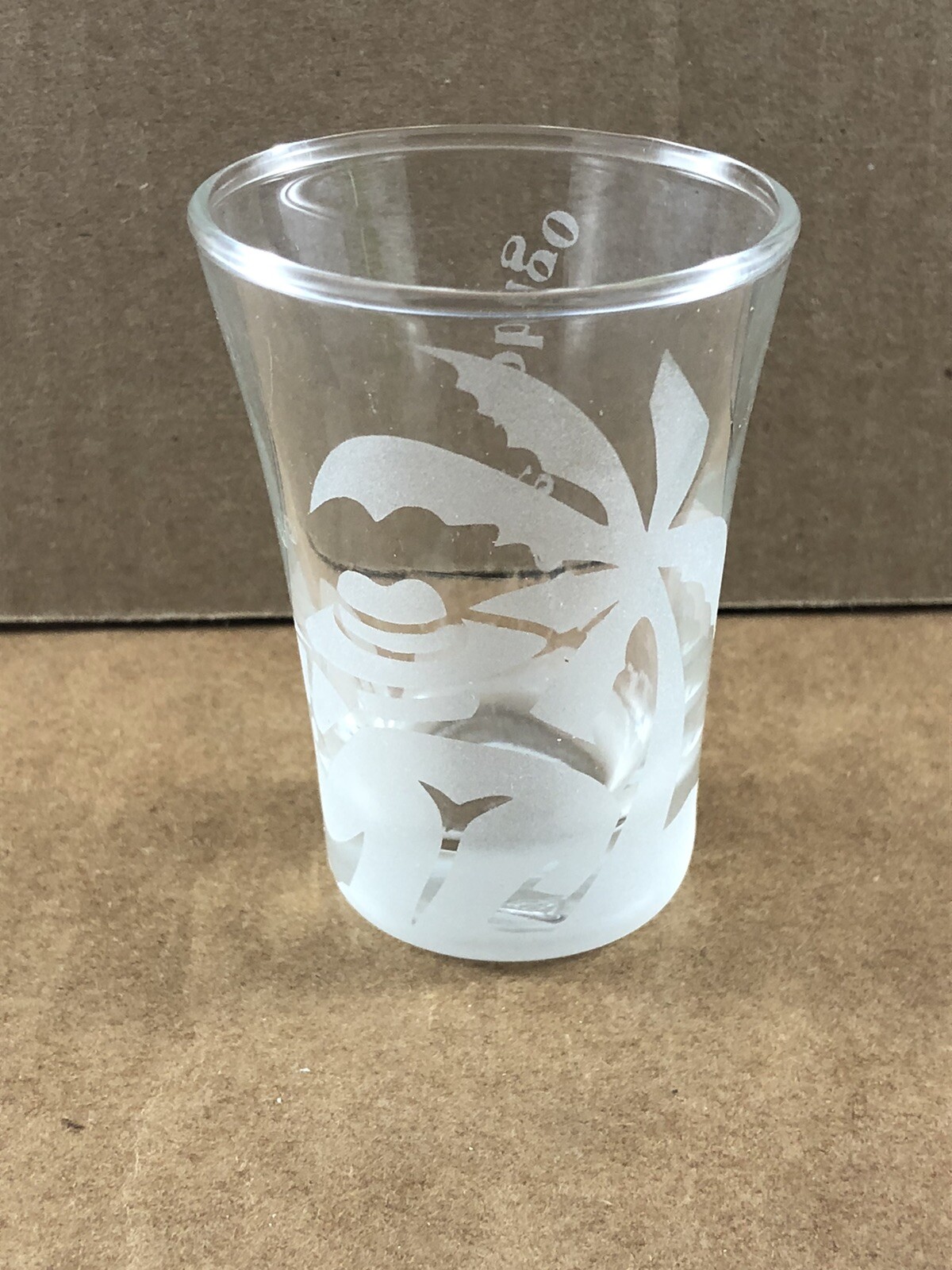 Trinidad & Tobago Palm Tree shot glass, COMBINED SHIP $1 PER MULT