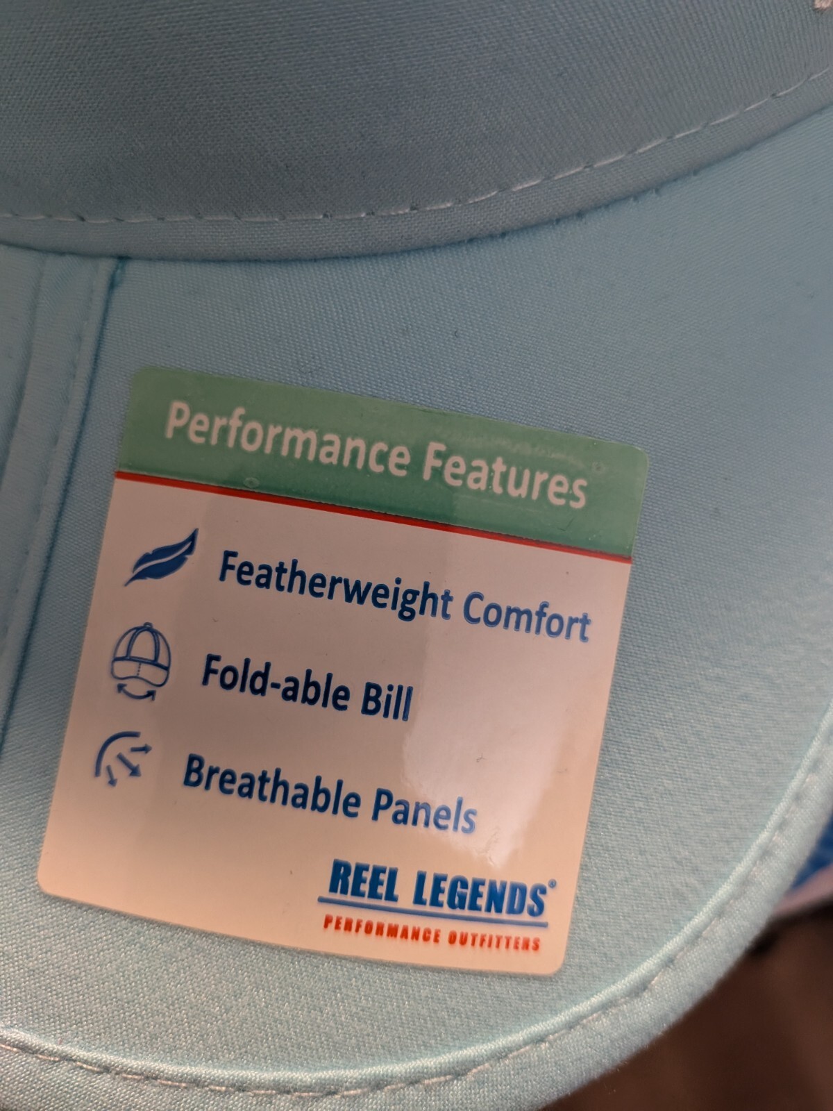 Reel Legends Turtle Logo/Embroidered Ocean Blue/Green Visor New w/Tags