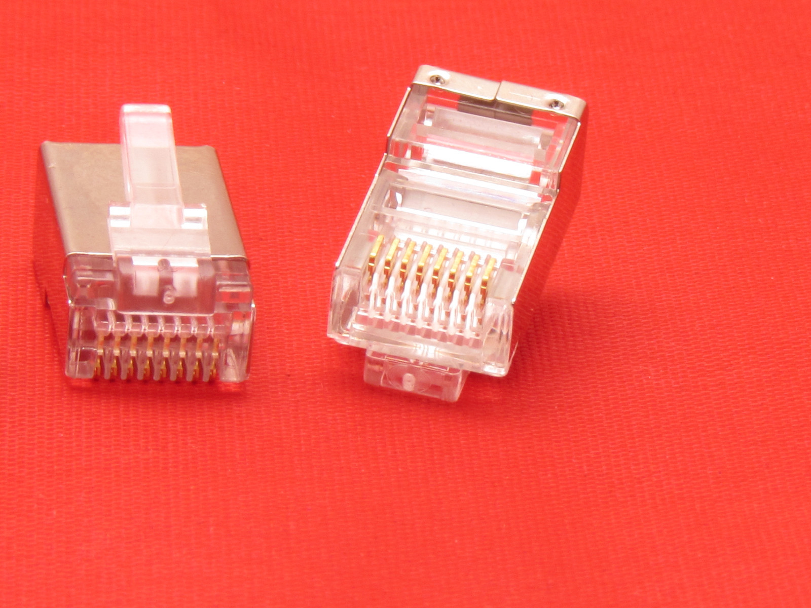 100 X Pcs CAT5 Shielded 8P8C RJ45 Socket Plug Network Modular Connectors Cable 5
