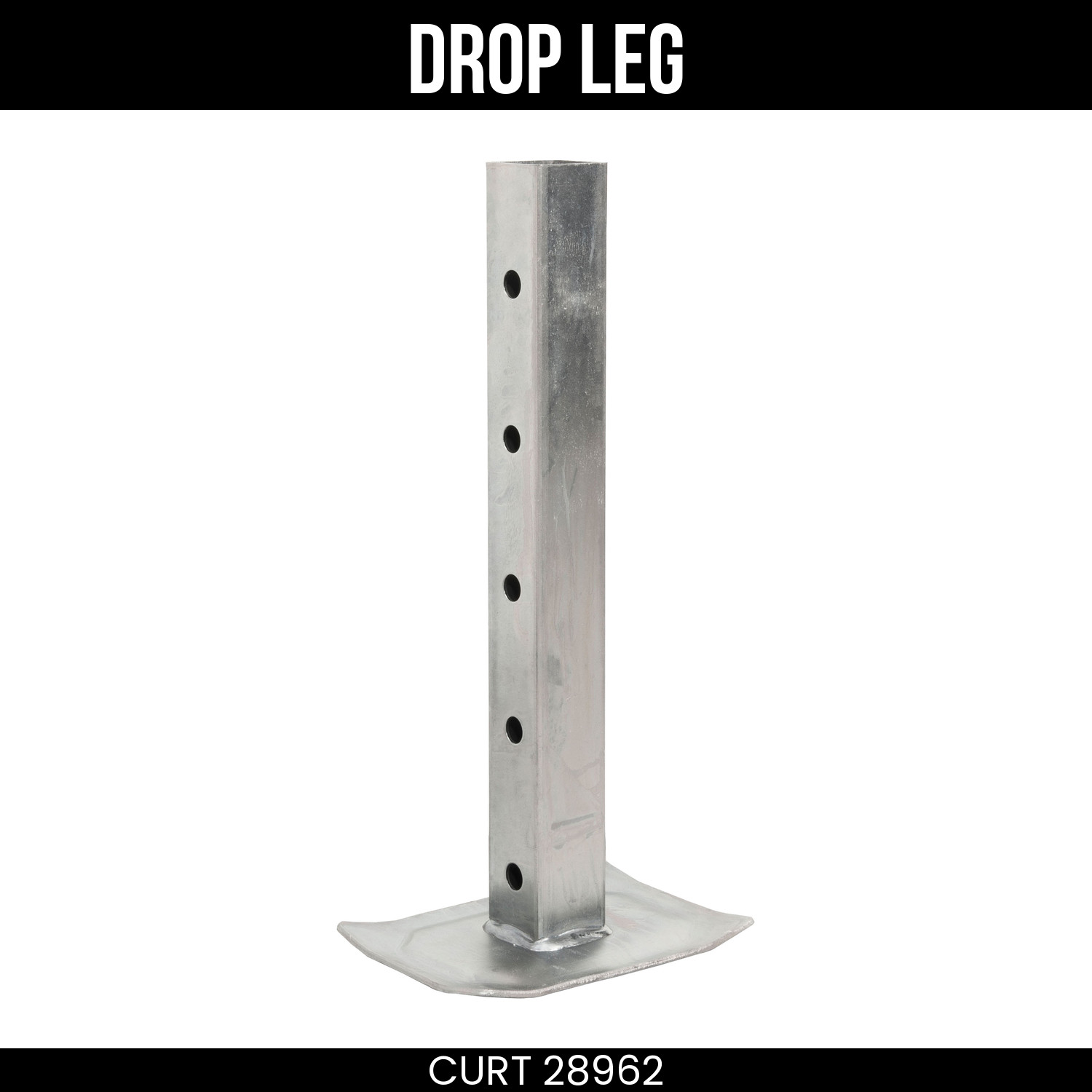 CURT Replacement Direct-Weld Square Jack Drop Leg for #28575 28962