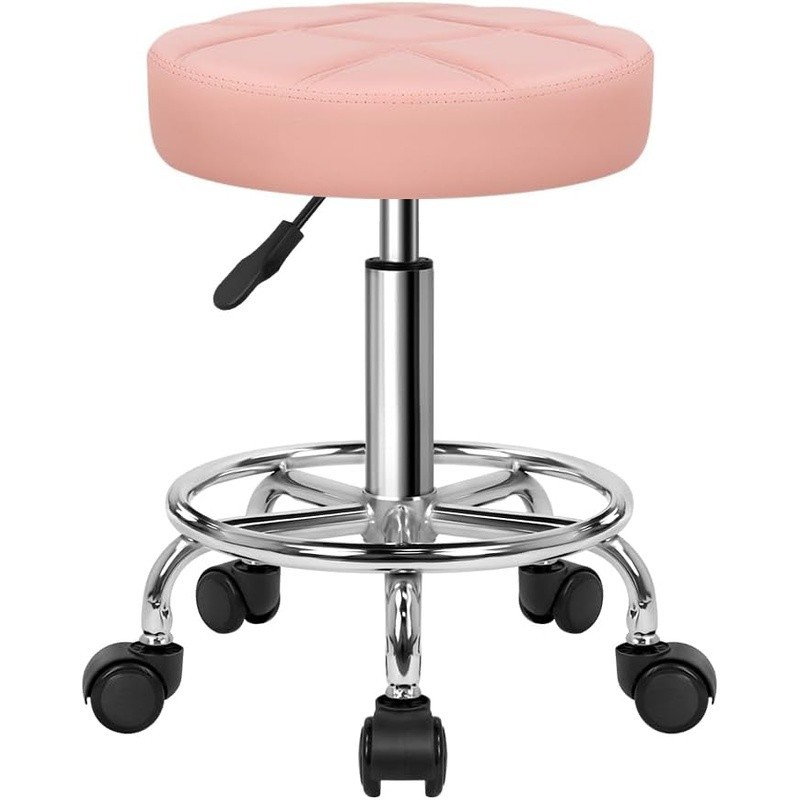 Comfortable 360 Swivel Rolling Massage Stool PU Leather Adjustable Height New