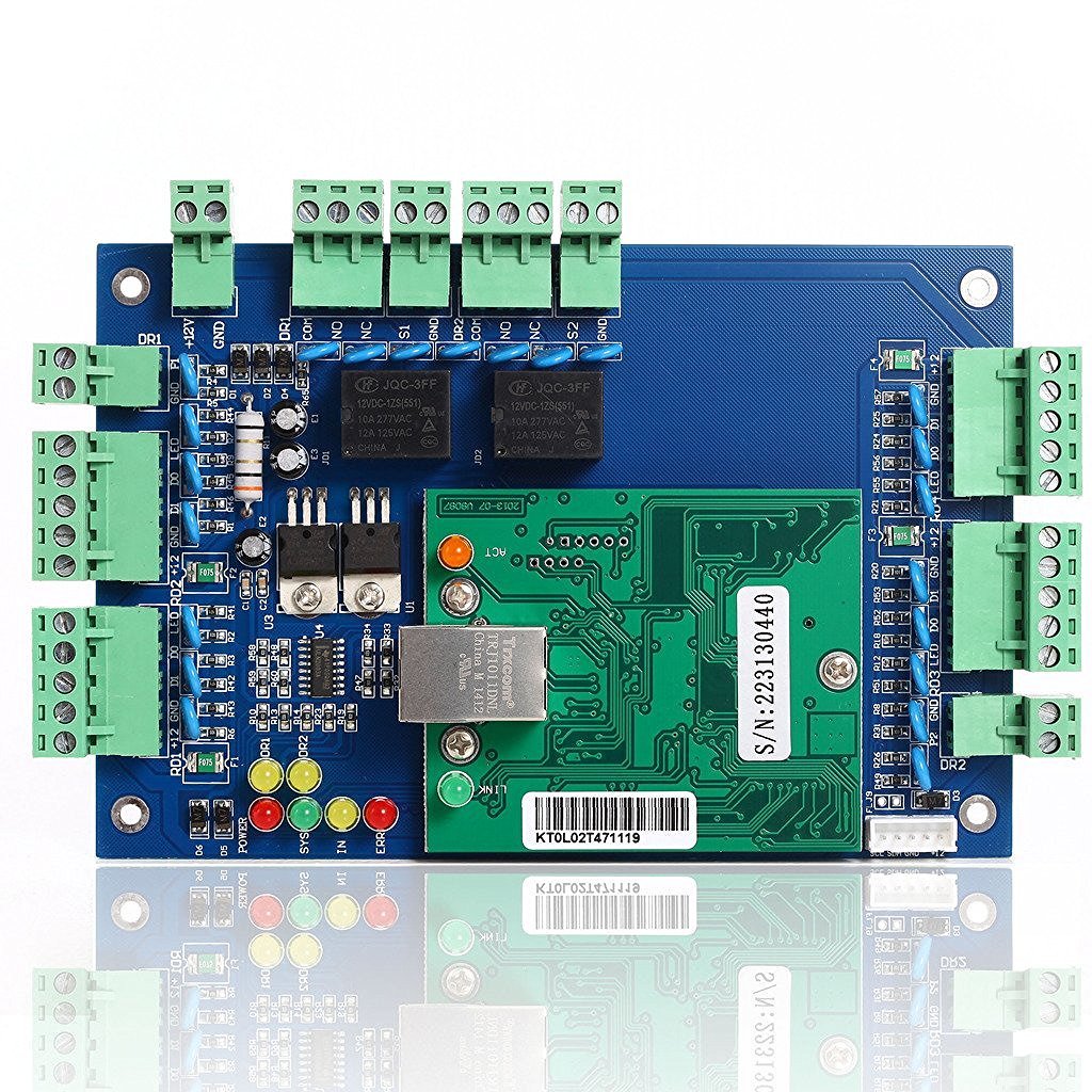 2 Door Access Control Panel Board Ethernet TCP/IP Door Locks