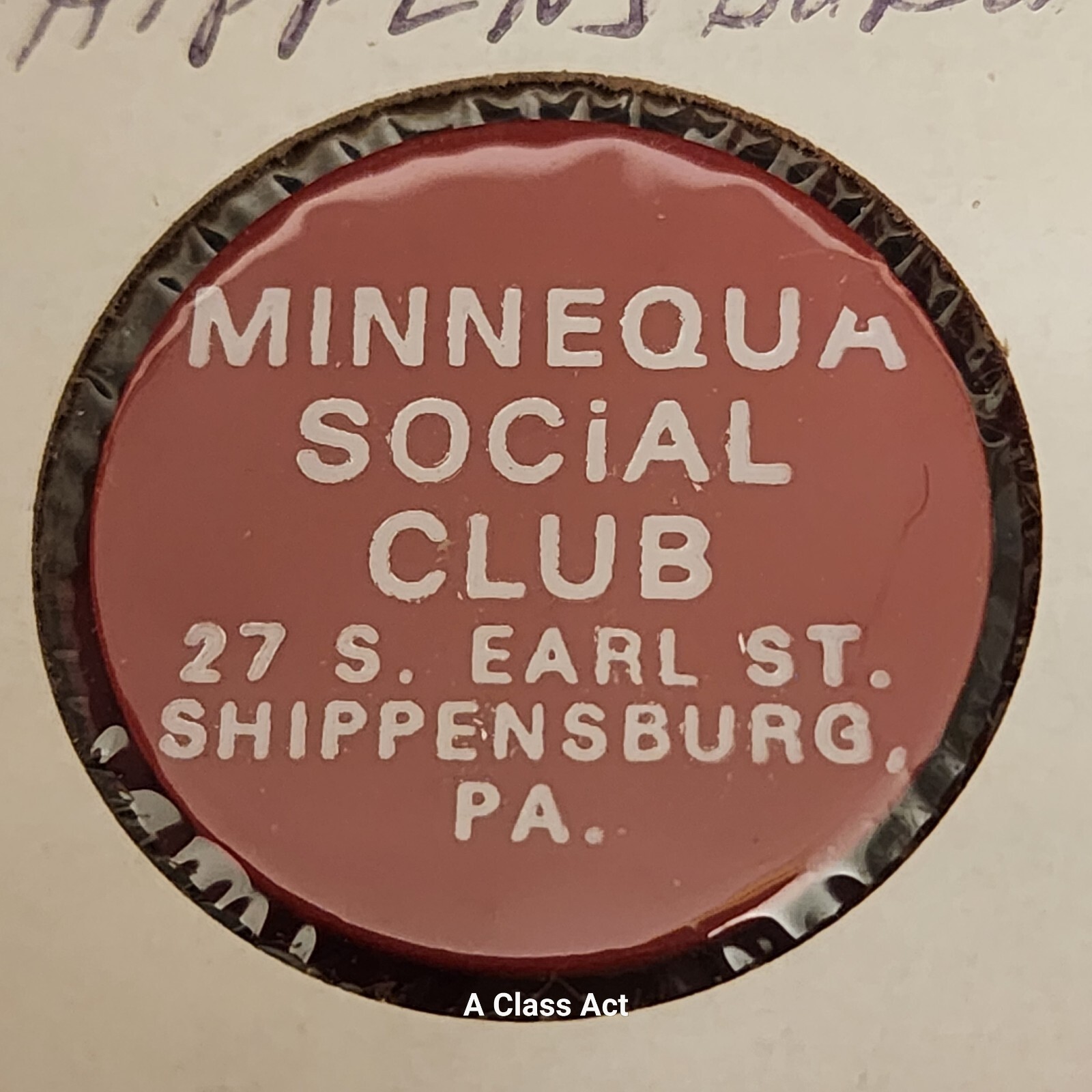 Minnequa Social Club Shippensburg PA good For ? in trade token gf2719