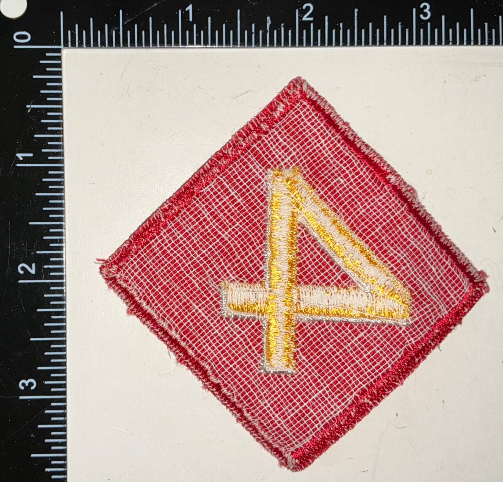 WWII USMC US Marine Corps 4th Division TWILL Patch