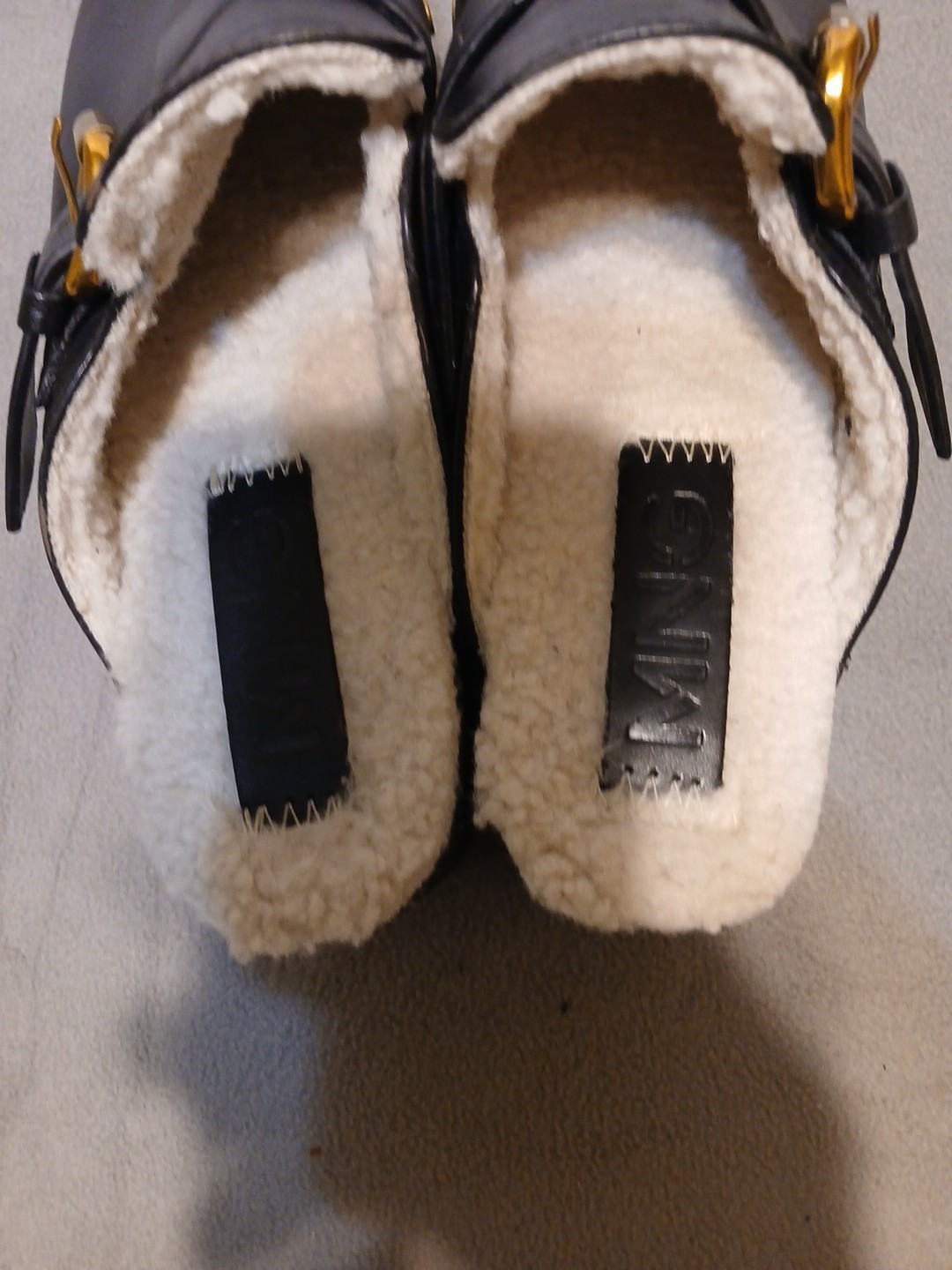 Mong Women's Black Mules Size 38 Europe 7.5 Slip On Black