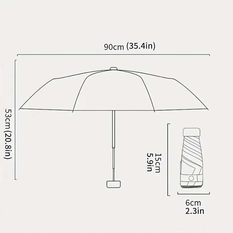 One super light portable small folding umbrella, with box, manual opening, 5-fol