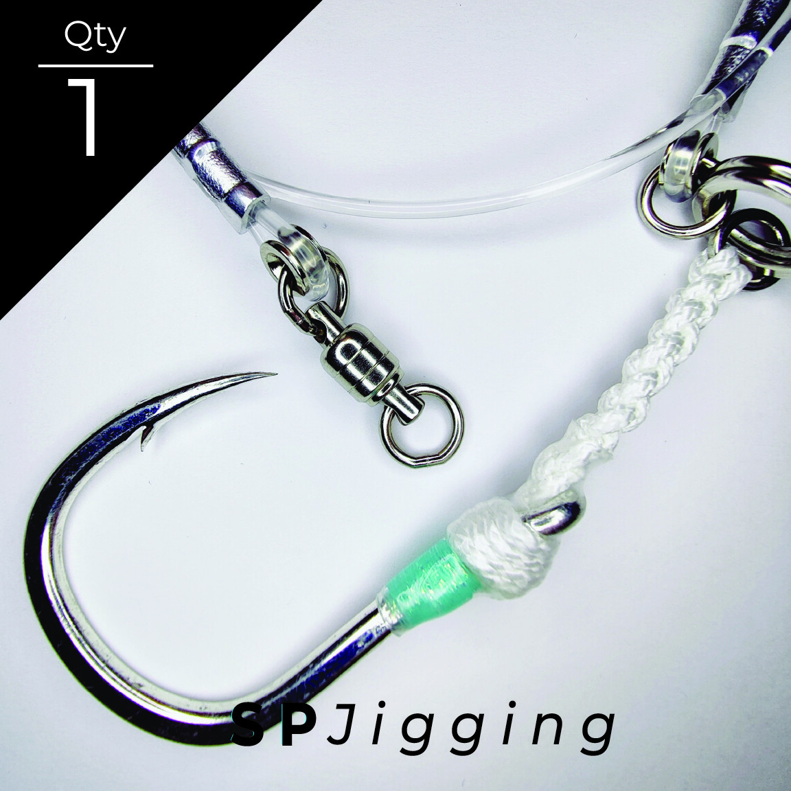 Premium 3' 200/300 lb. Jigging Bite Leader w/ Heavy Duty Assist Hook