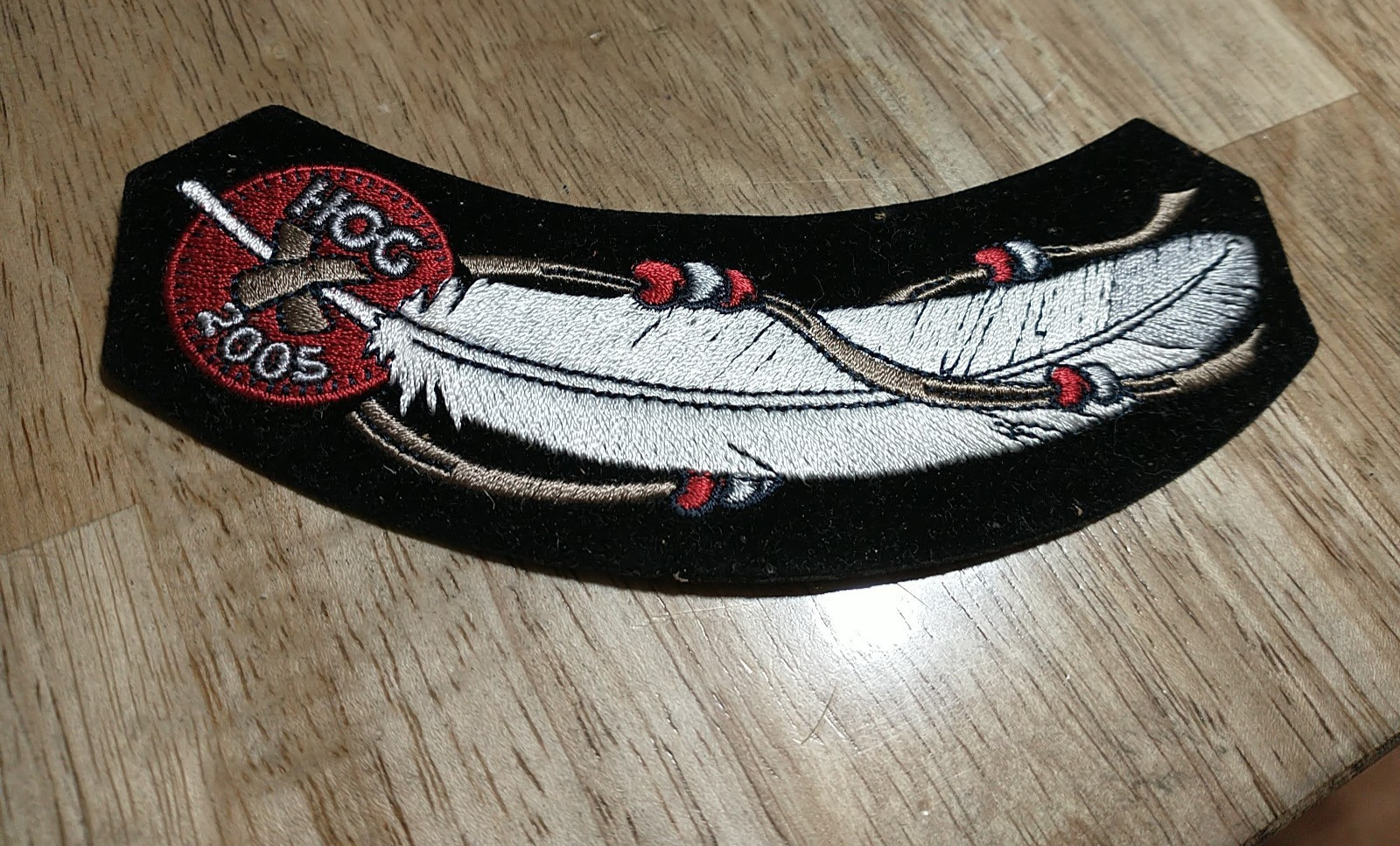 HARLEY DAVIDSON Embroidered Patch HARLEY OWNERS GROUP 2005 HOG ROCKER PATCH 6X2"