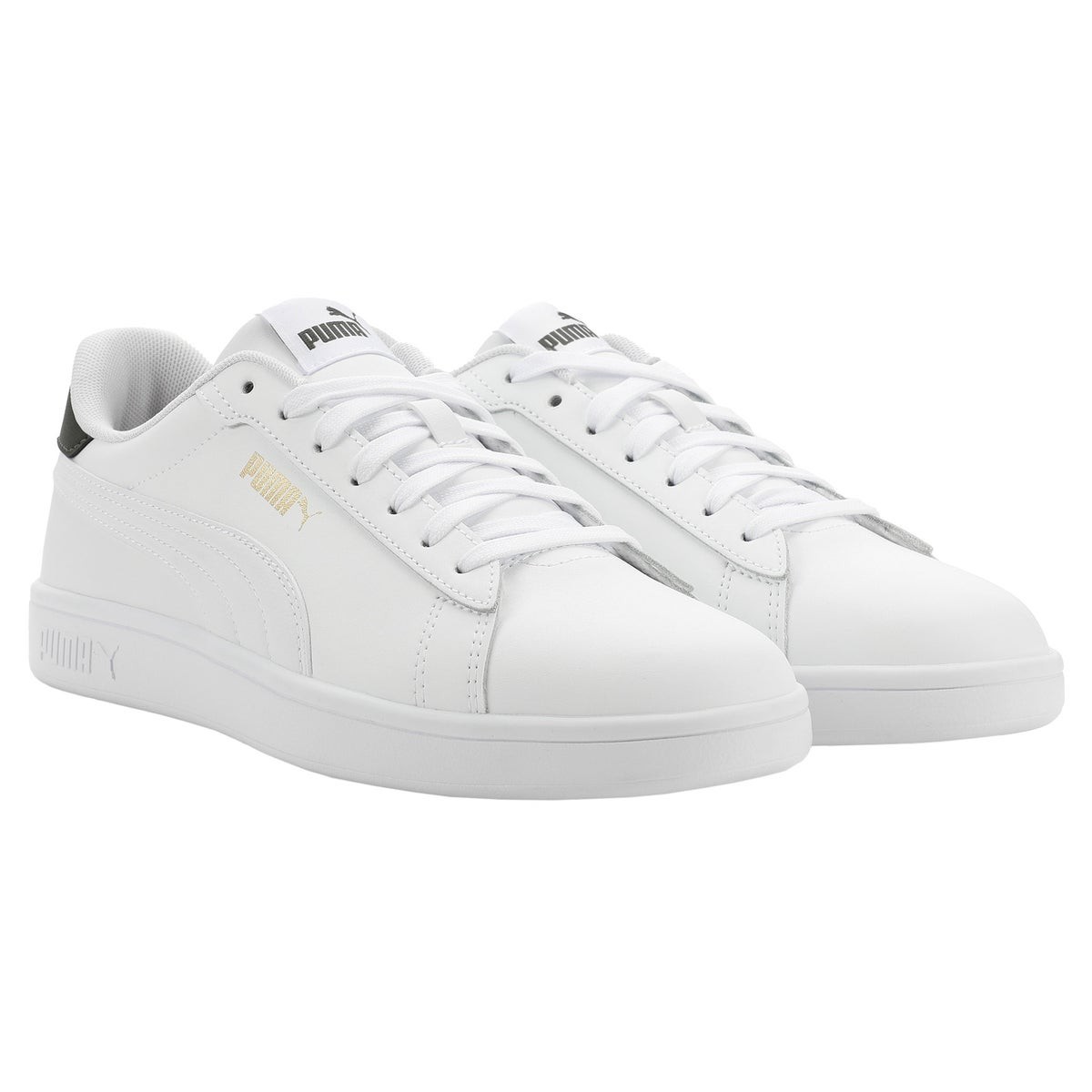 PUMA Men's Court Shoes Leather Sneakers Softfoam+ Comfort Black White New 8.5-13