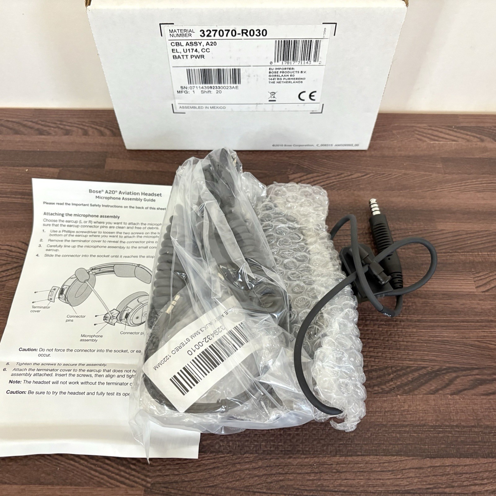 New Bose A20 Controller With Single Helicopter Plug, Coiled Cord, No Bluetooth
