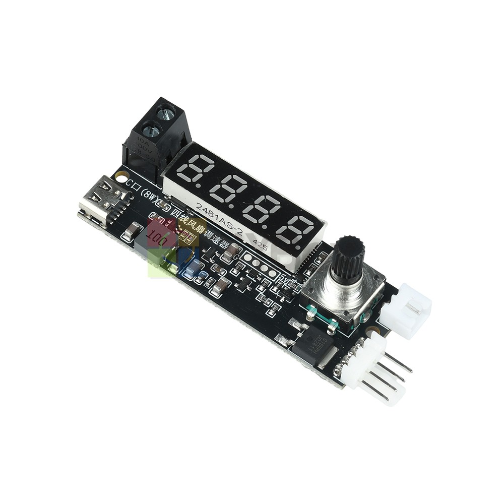 5V 12V 5A 4-Wire PWM Fan Speed Control Module Smart Temperature Control +Display