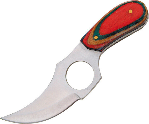 Pakistan Short Skinner Knife 202989-MC Multi-color wood handles. 5 3/4" overall.