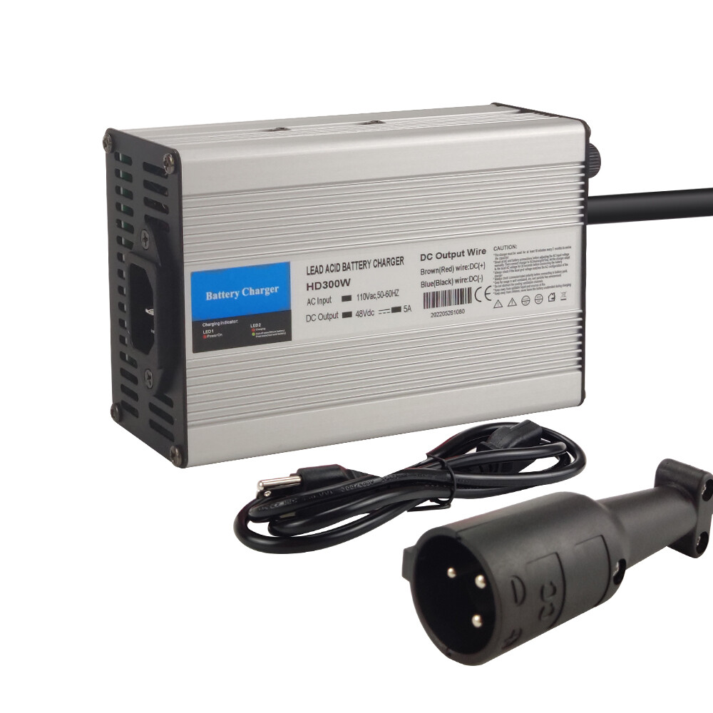 48V Golf Cart Battery Charger Club Car 5A with 3 Pin Charge Plug