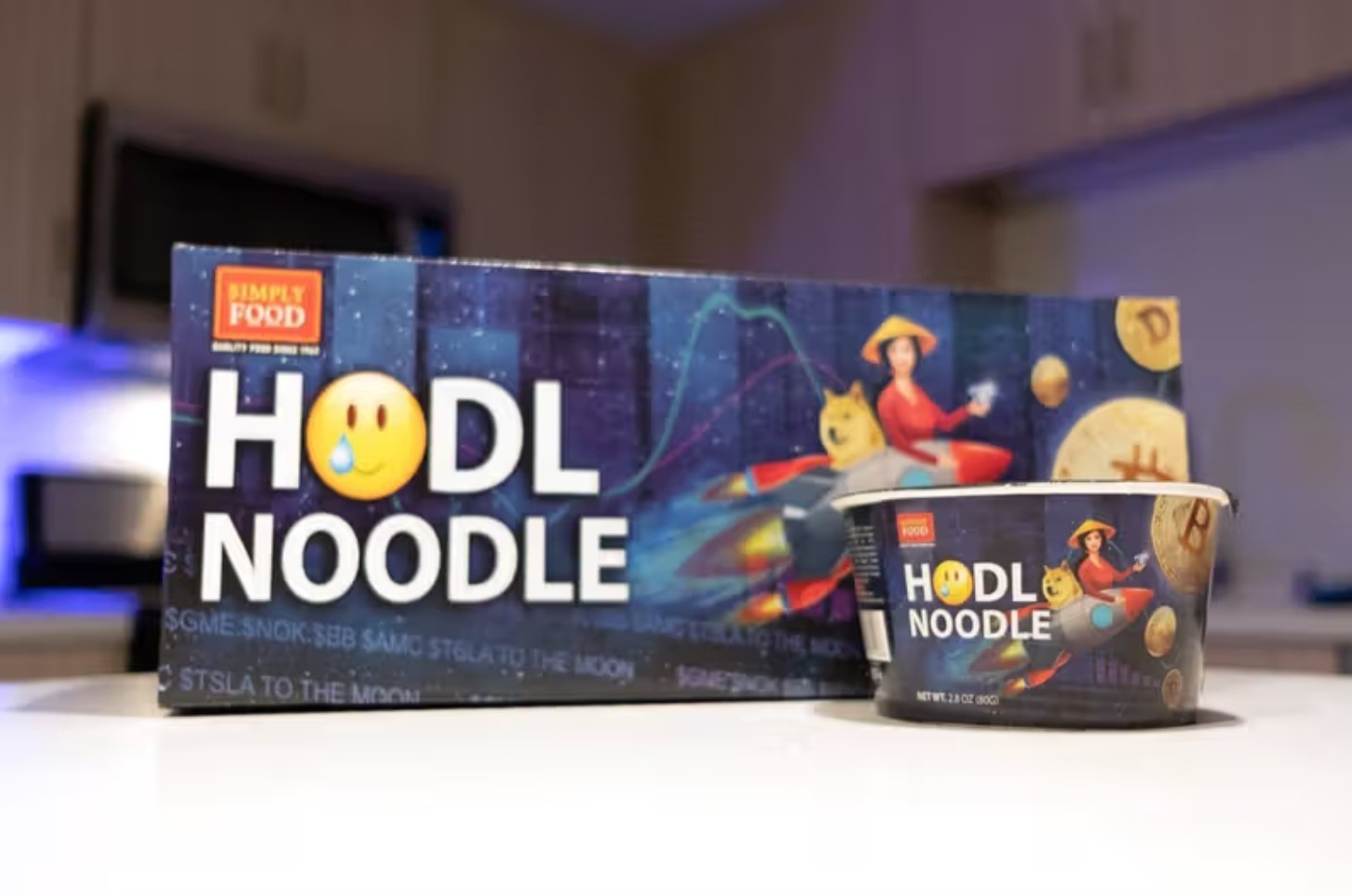 Doge day Hodl Noodles Simply Foods crypto collectable RARE full box unopened BTC