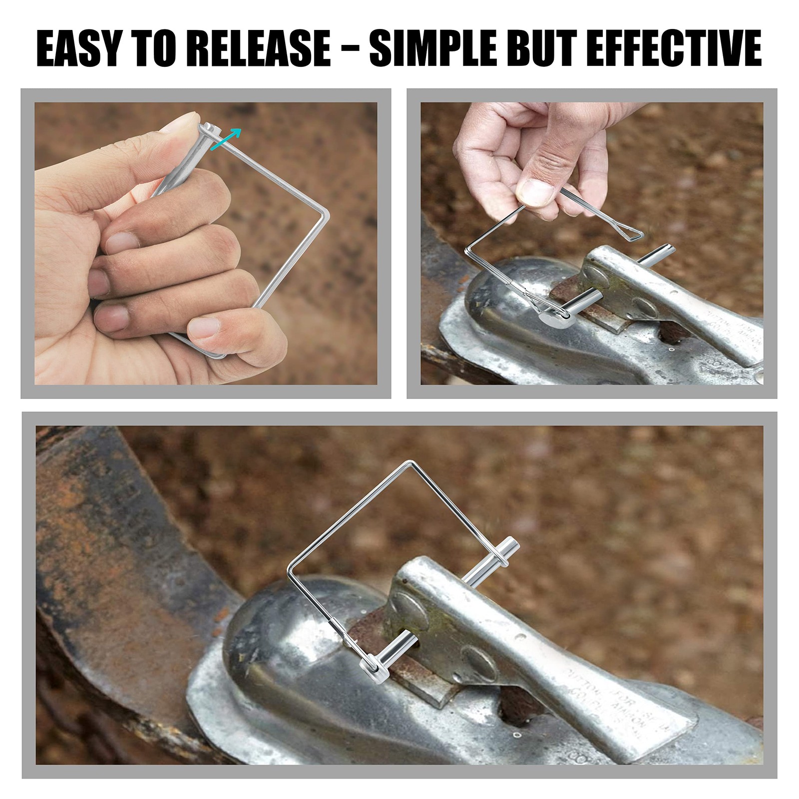 Pinailer Pack of 10 Trailer Pins – 2-3/4" x x 1/4" (L x W), Silver