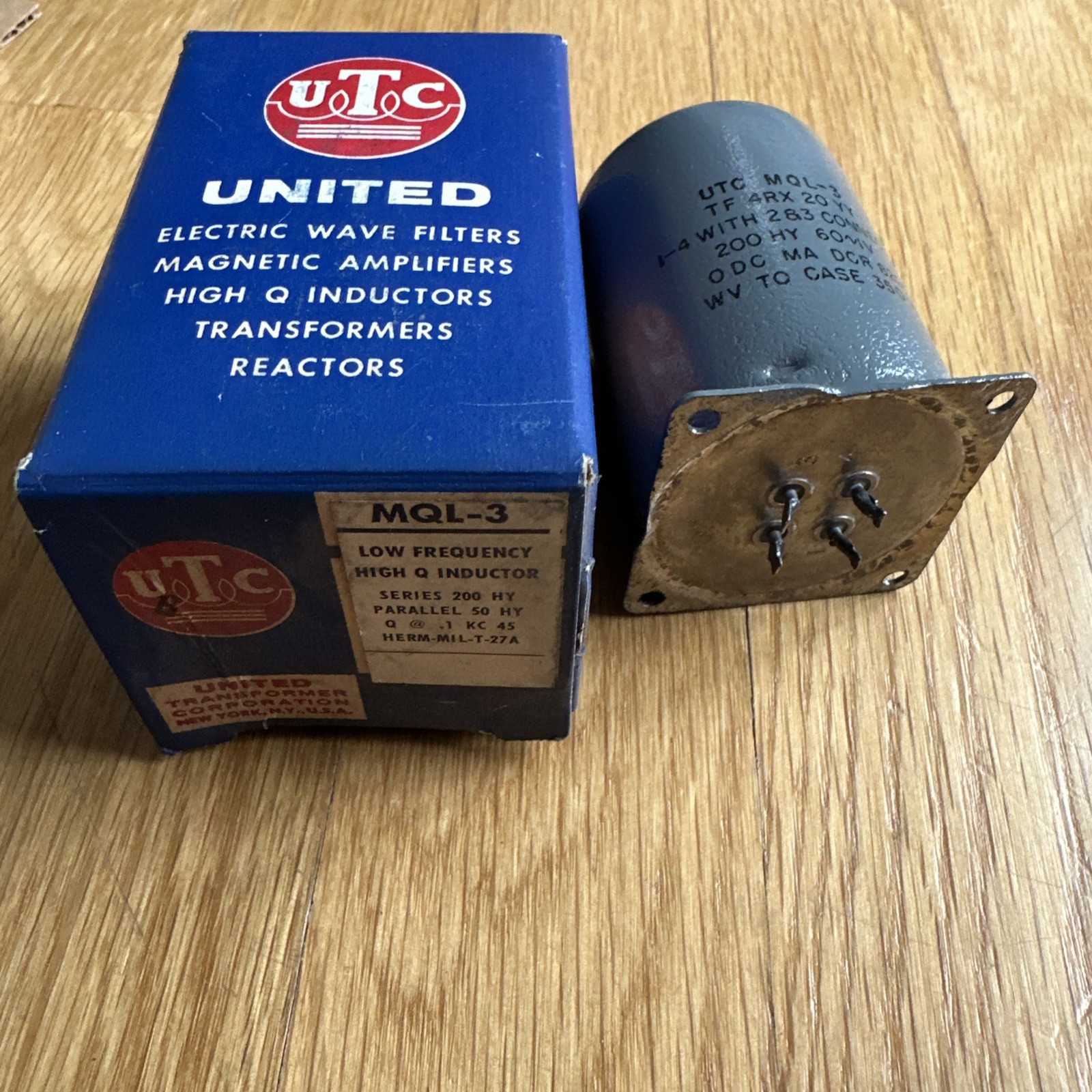 Vintage UTC MQL-3 Low Frequency High Q Coil Inductor Transformer Tube Audio NOS