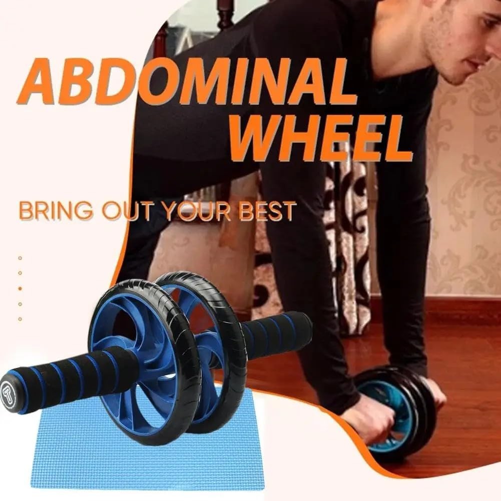 Abdominal Roller Wheels Ab Trainer with Knee Pad Core Workout Exercise Muscle...