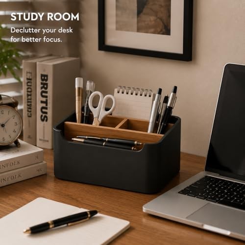 Remote Control Holder, Desk Organizer with Removable 1 Pack BLACK