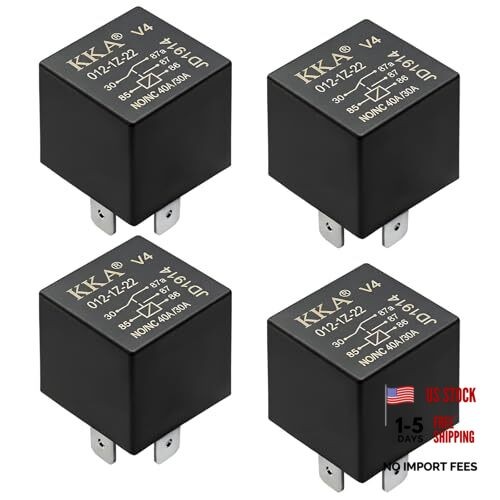 4 PCS 40A Automotive Relays, 12V Waterproof 5 Pin Auto Relay Switch