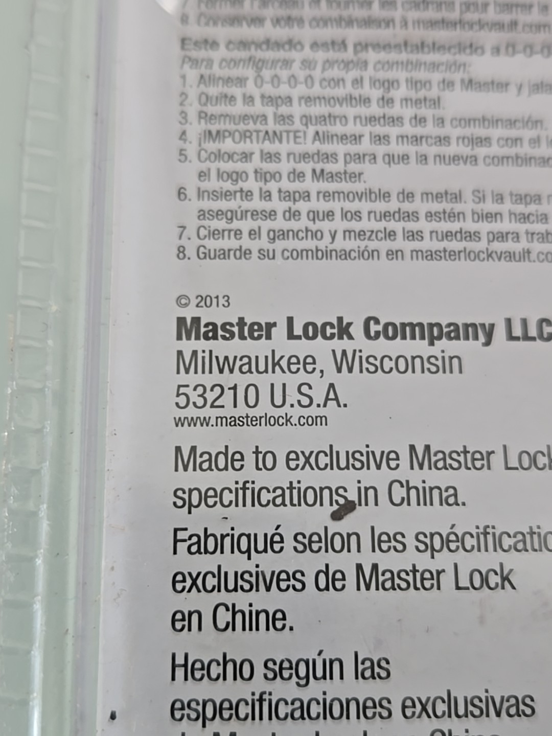 MASTER LOCK 1523D 4-DIGIT COMBINATION PADLOCK Dial From 2013, New