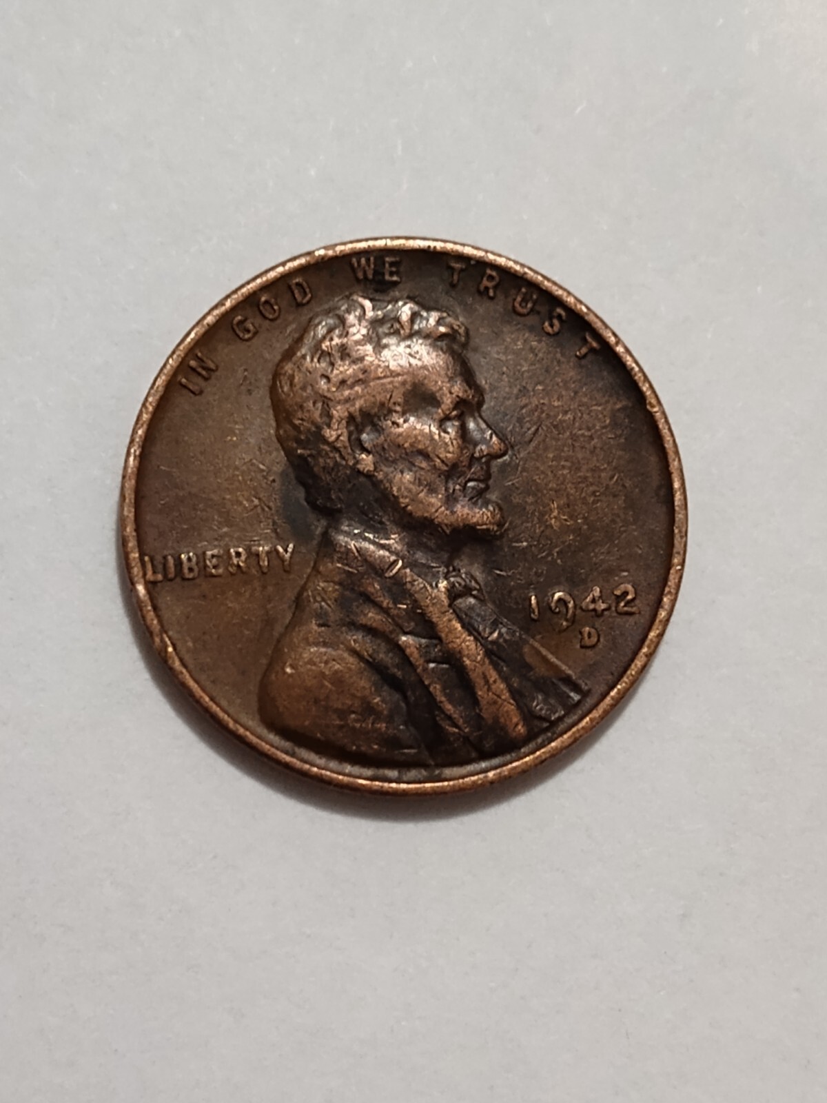 1942 d lincoln wheat cent penny