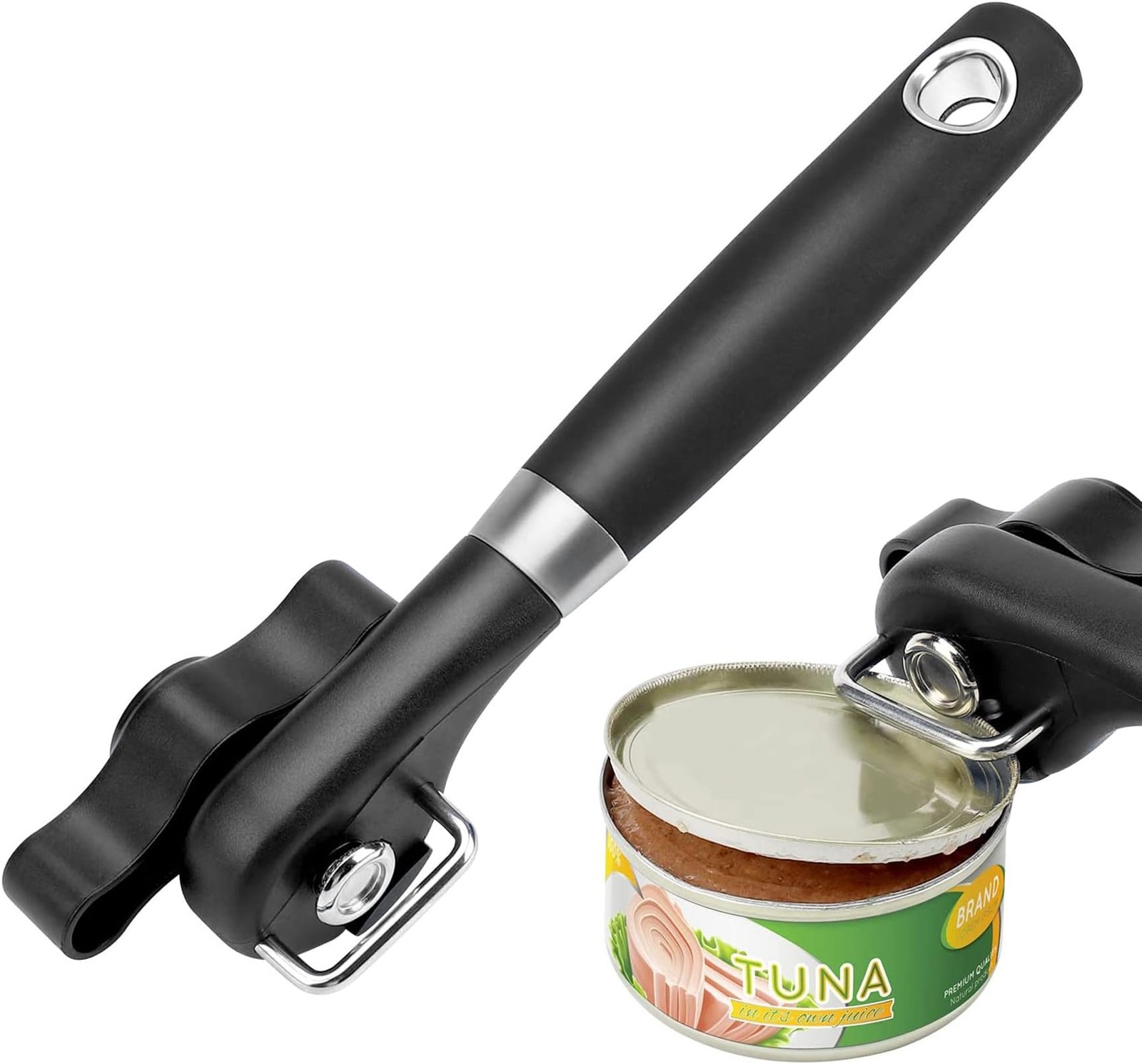Abrelatas manual de borde liso, abrelatas de mano con mango antideslizante