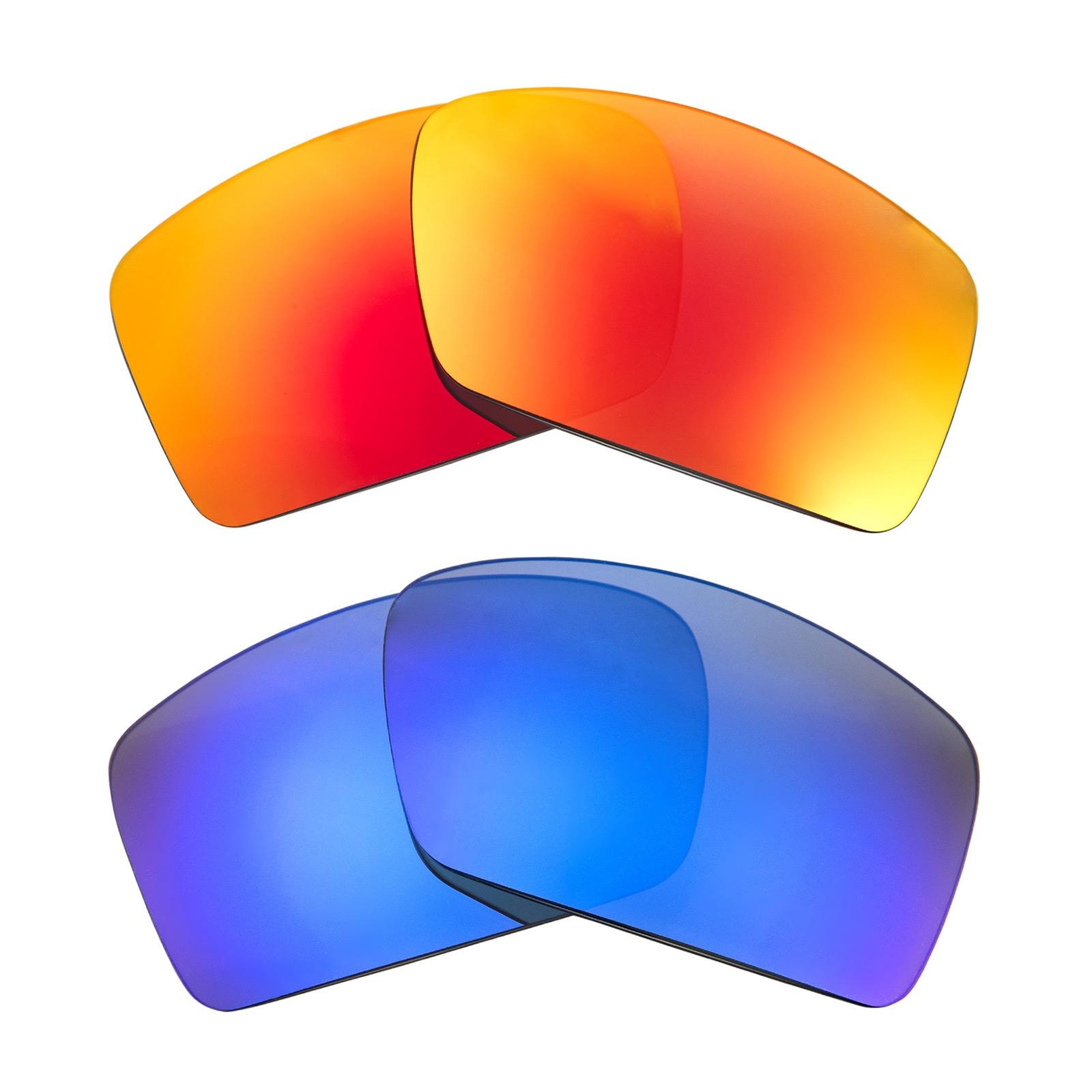 Walleva Fire Red+Ice Blue Polarized Lenses For Costa Del Mar Reefton Sunglasses