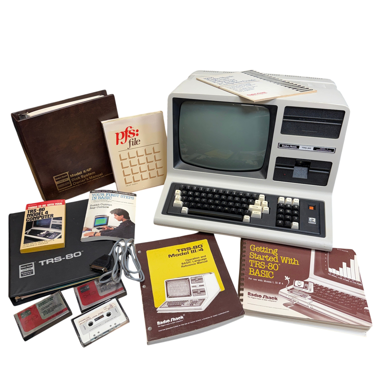 Radio Shack TRS-80 Model 4 With Literature & Manuals Rebuilt Power Supply READ