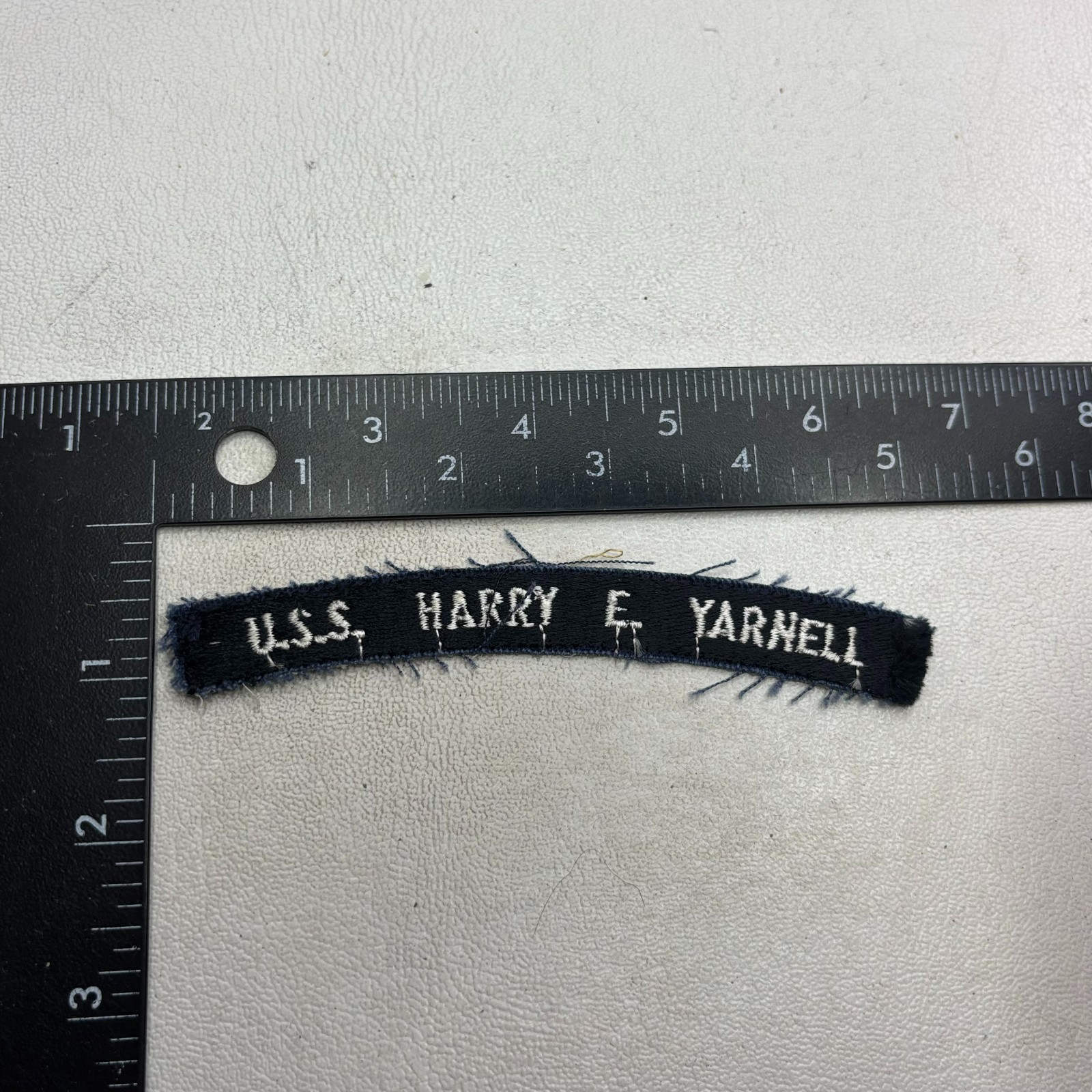 Vtg As-Is Rough / Unfinished US Navy USS HARRY E YARNELL Rocker Tab Patch 64TY